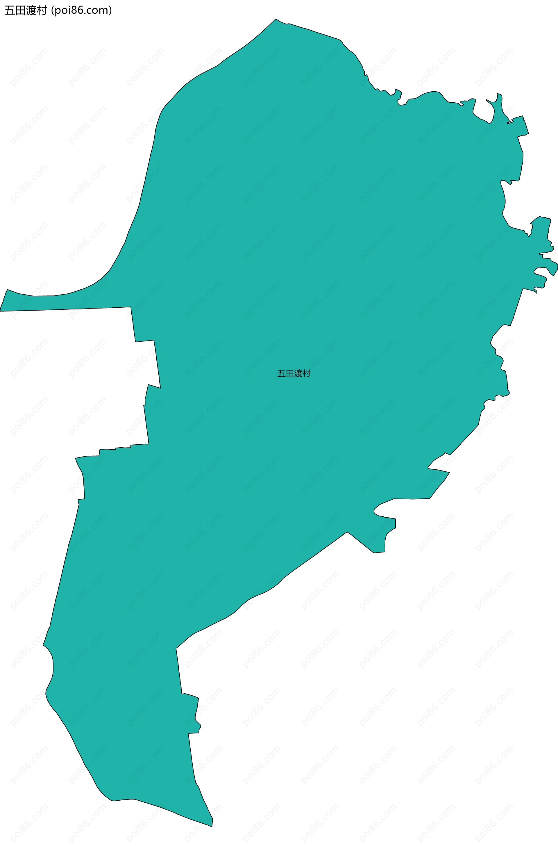 五田渡村边界地图