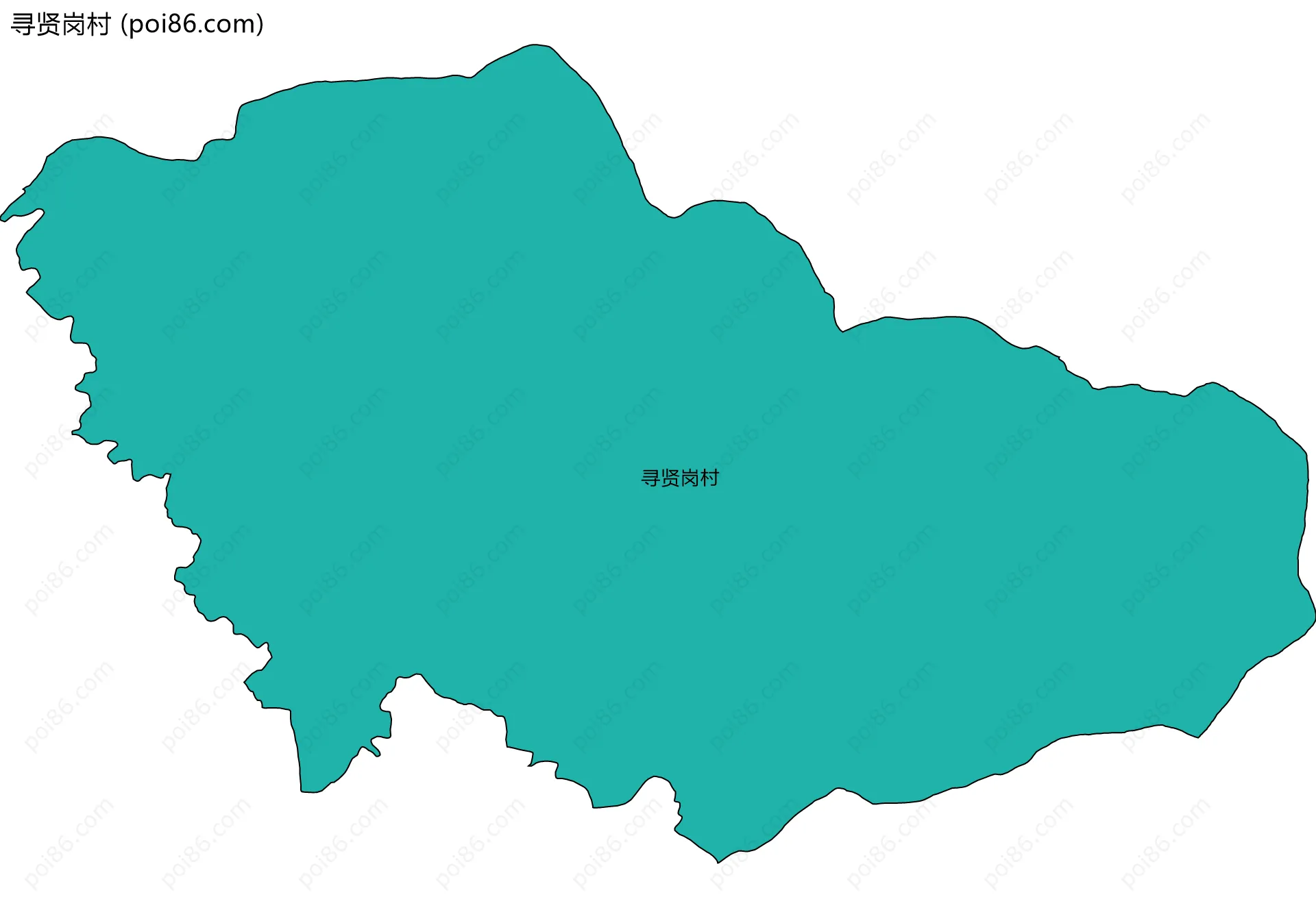 寻贤岗村边界地图