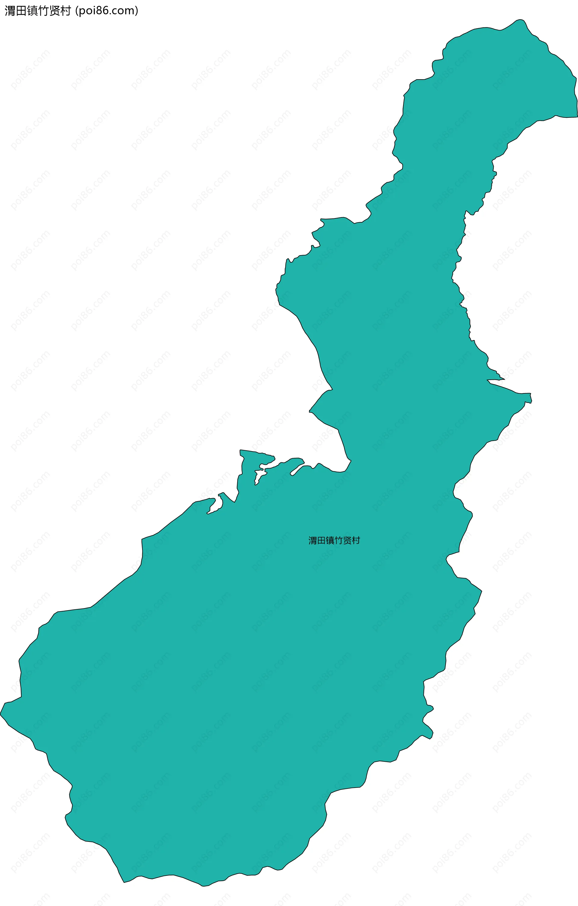 渭田镇竹贤村边界地图