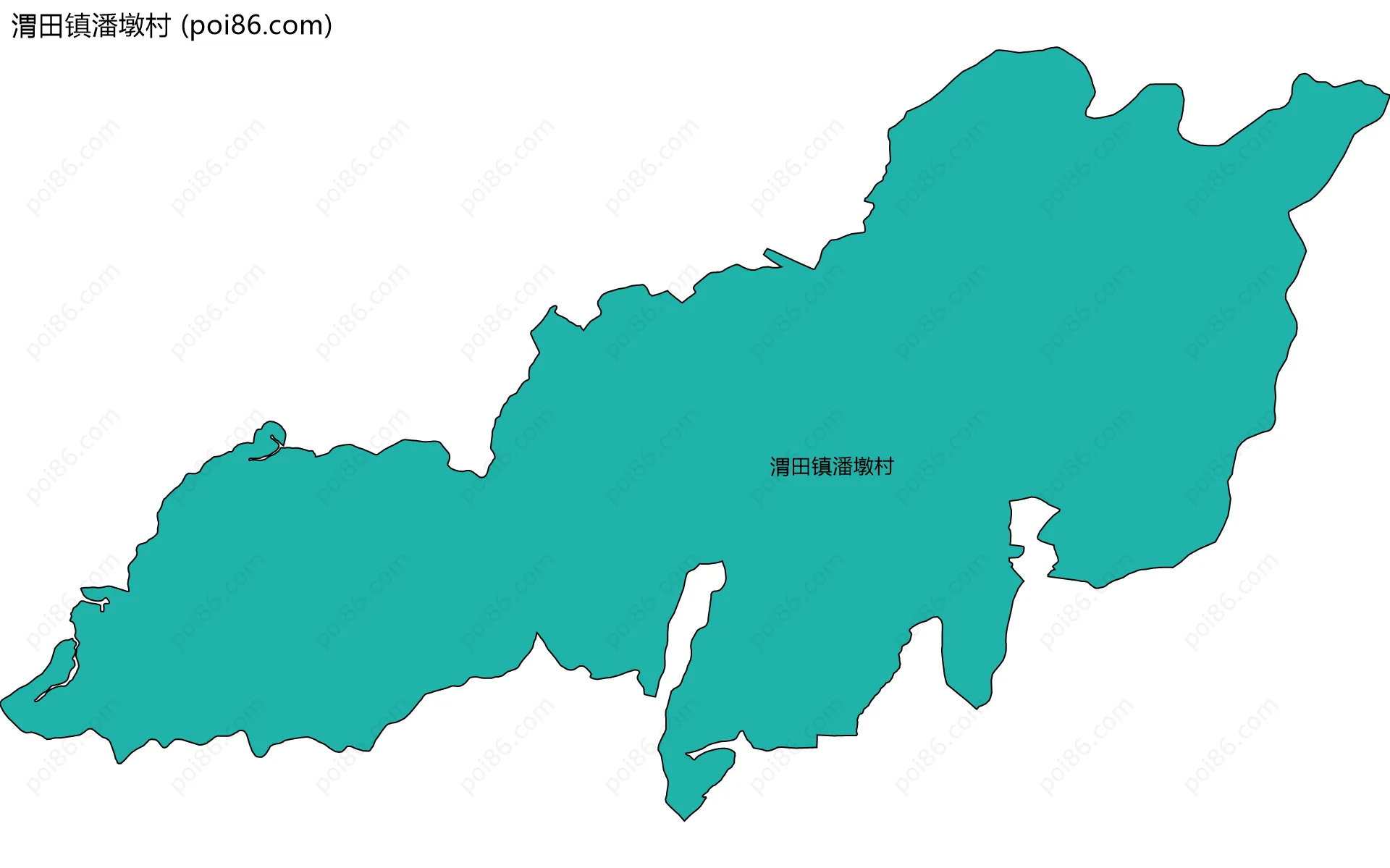 渭田镇潘墩村边界地图