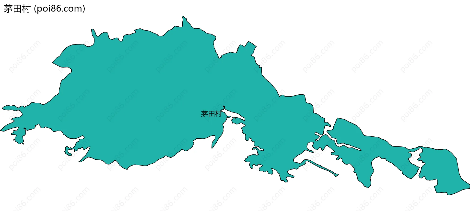 茅田村边界地图