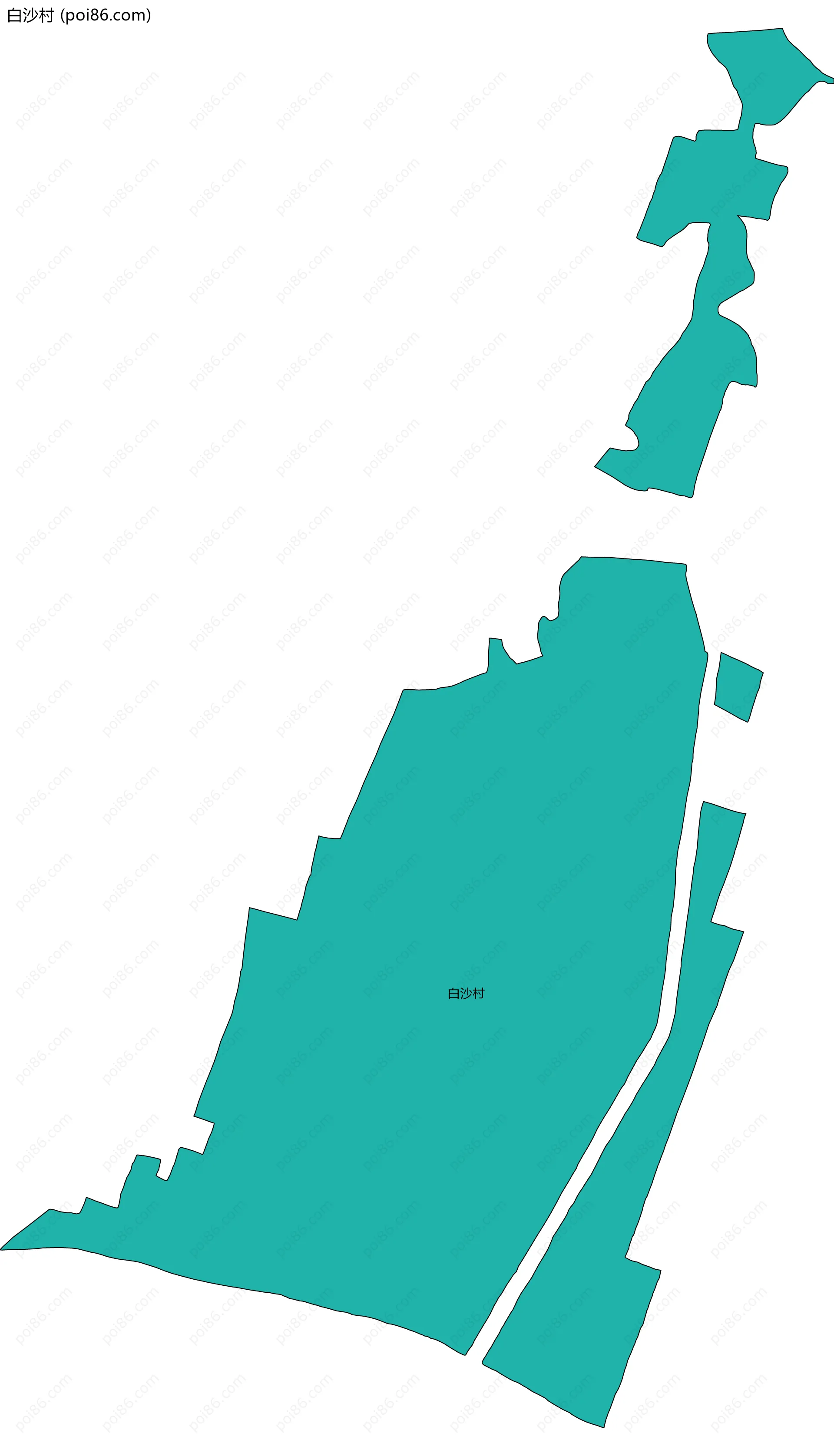 白沙村边界地图