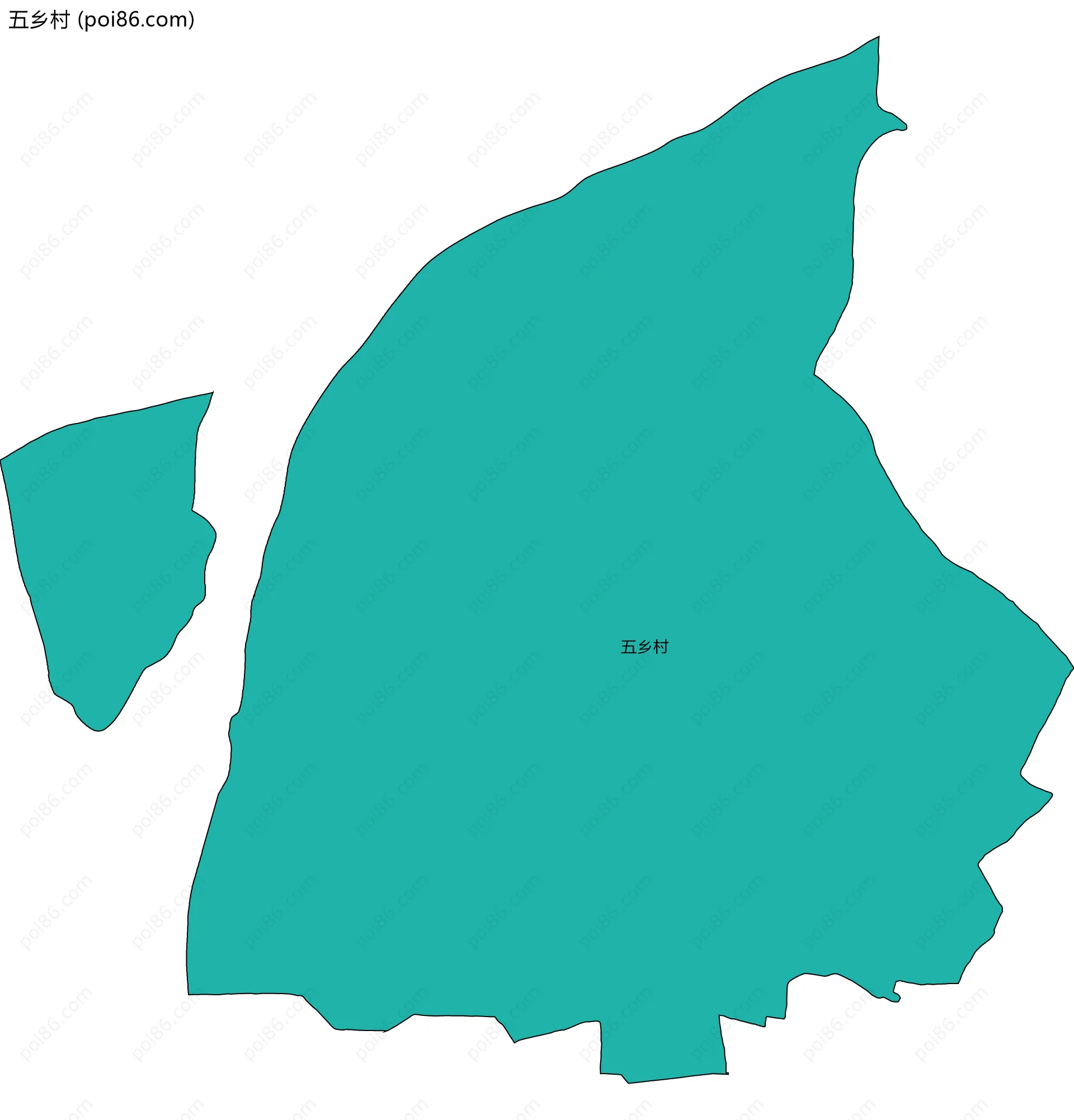 五乡村边界地图