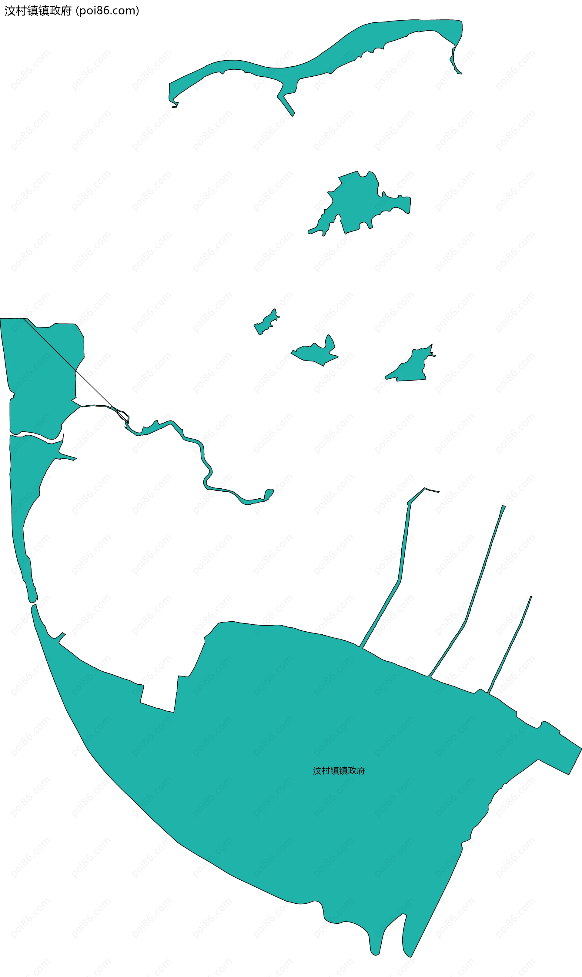 汶村镇镇政府边界地图