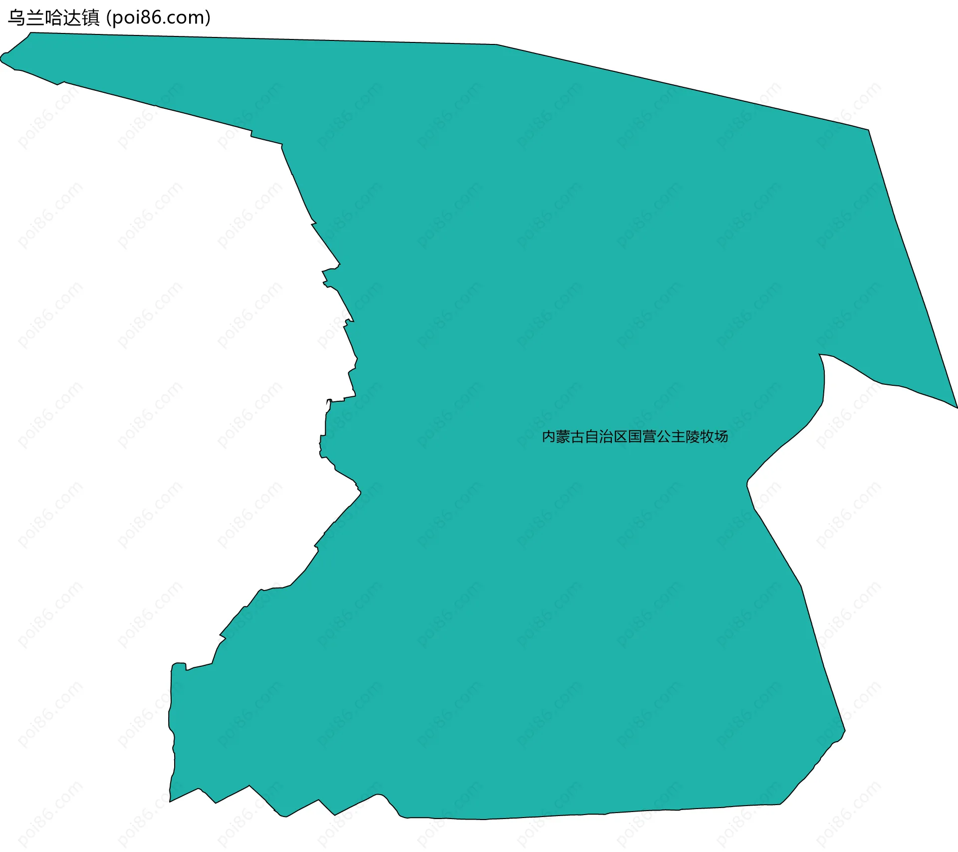 乌兰哈达镇边界地图(五级行政区划)