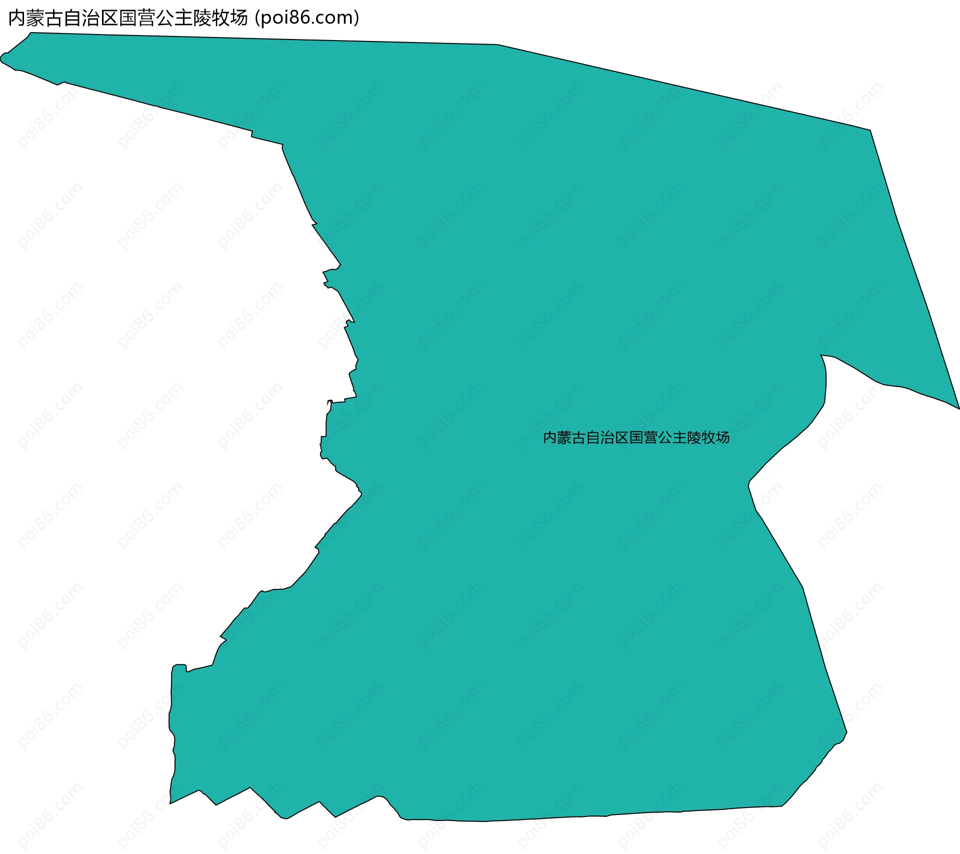 内蒙古自治区国营公主陵牧场边界地图