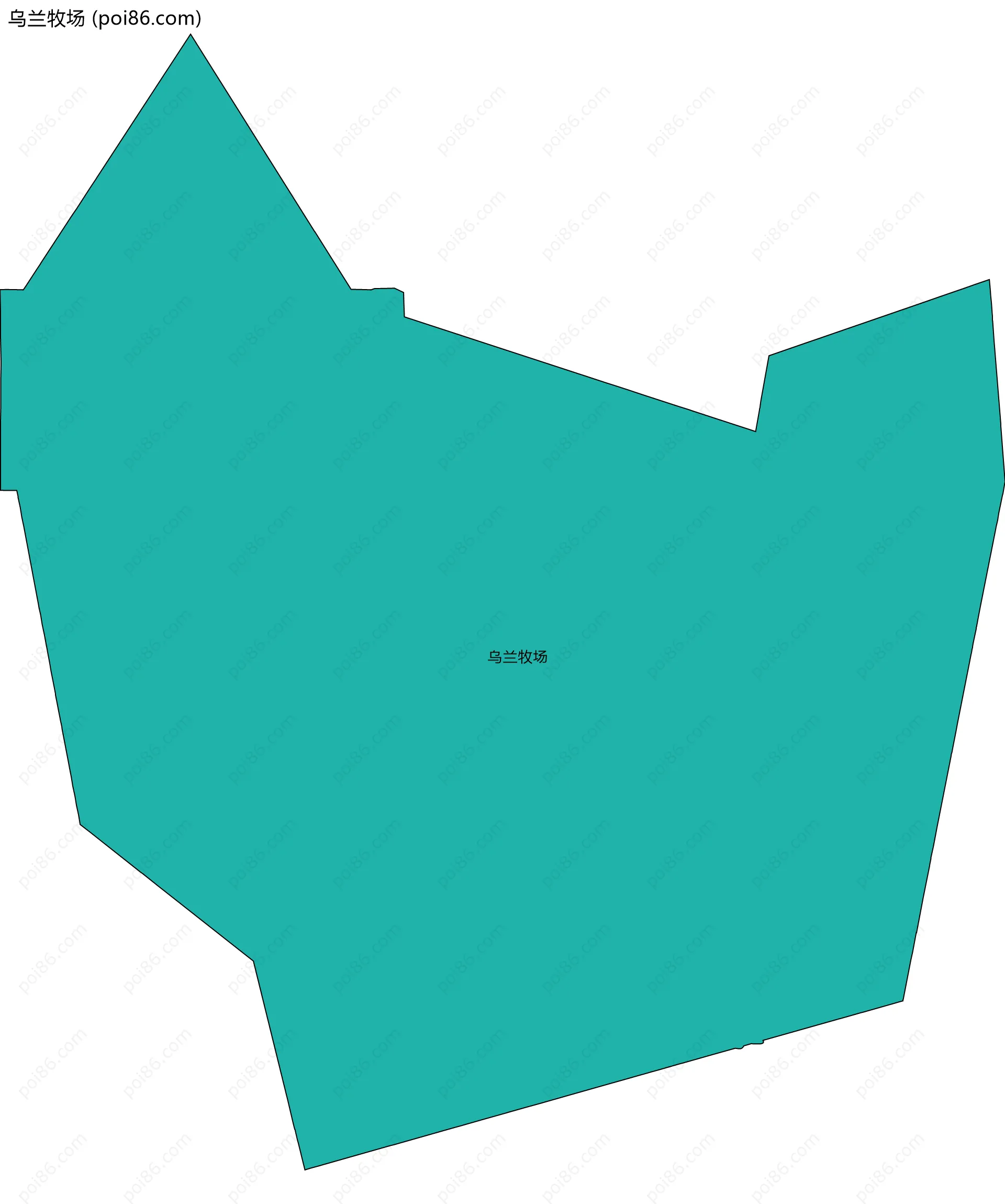 乌兰牧场边界地图(五级行政区划)