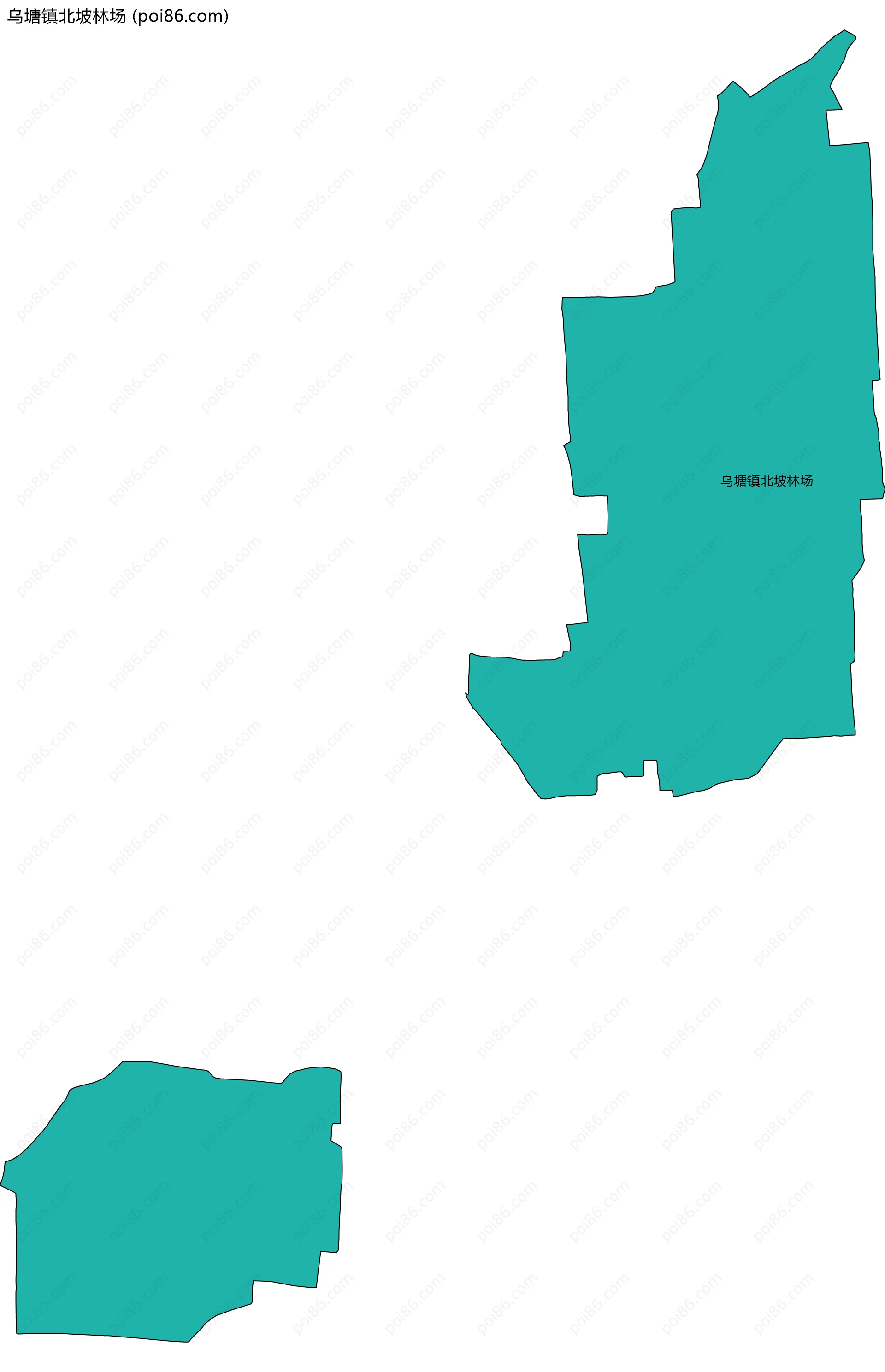 乌塘镇北坡林场边界地图