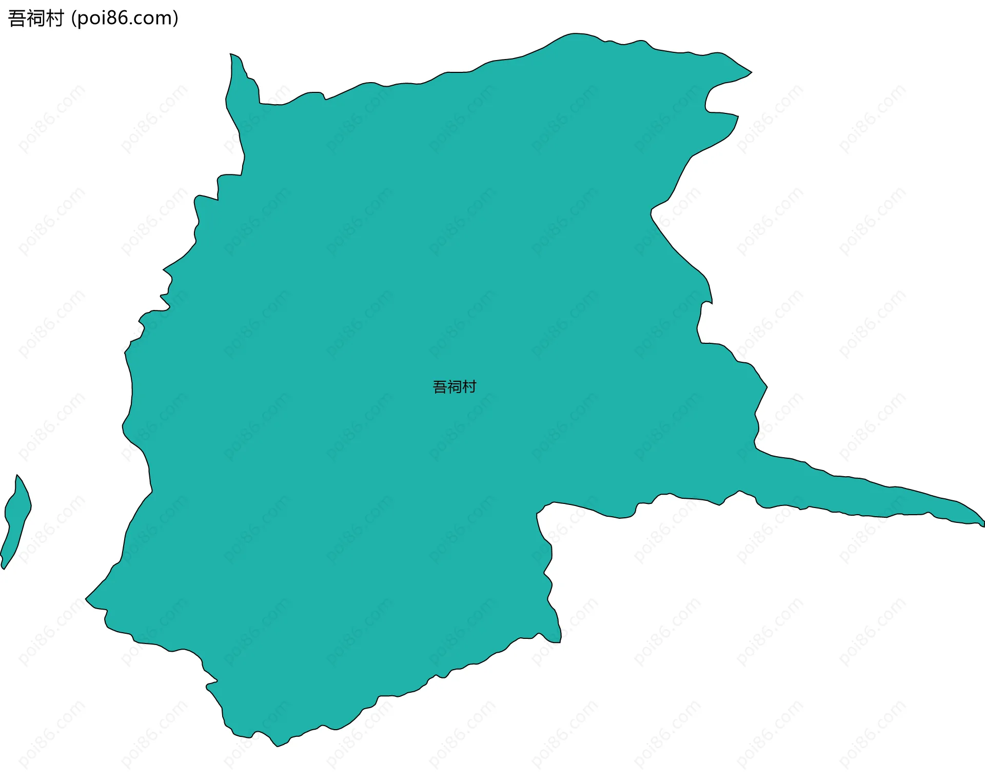 吾祠村边界地图