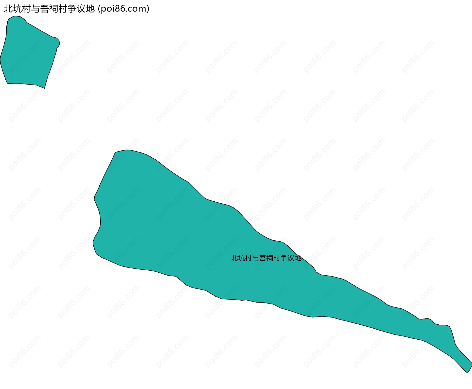 北坑村与吾祠村争议地边界地图