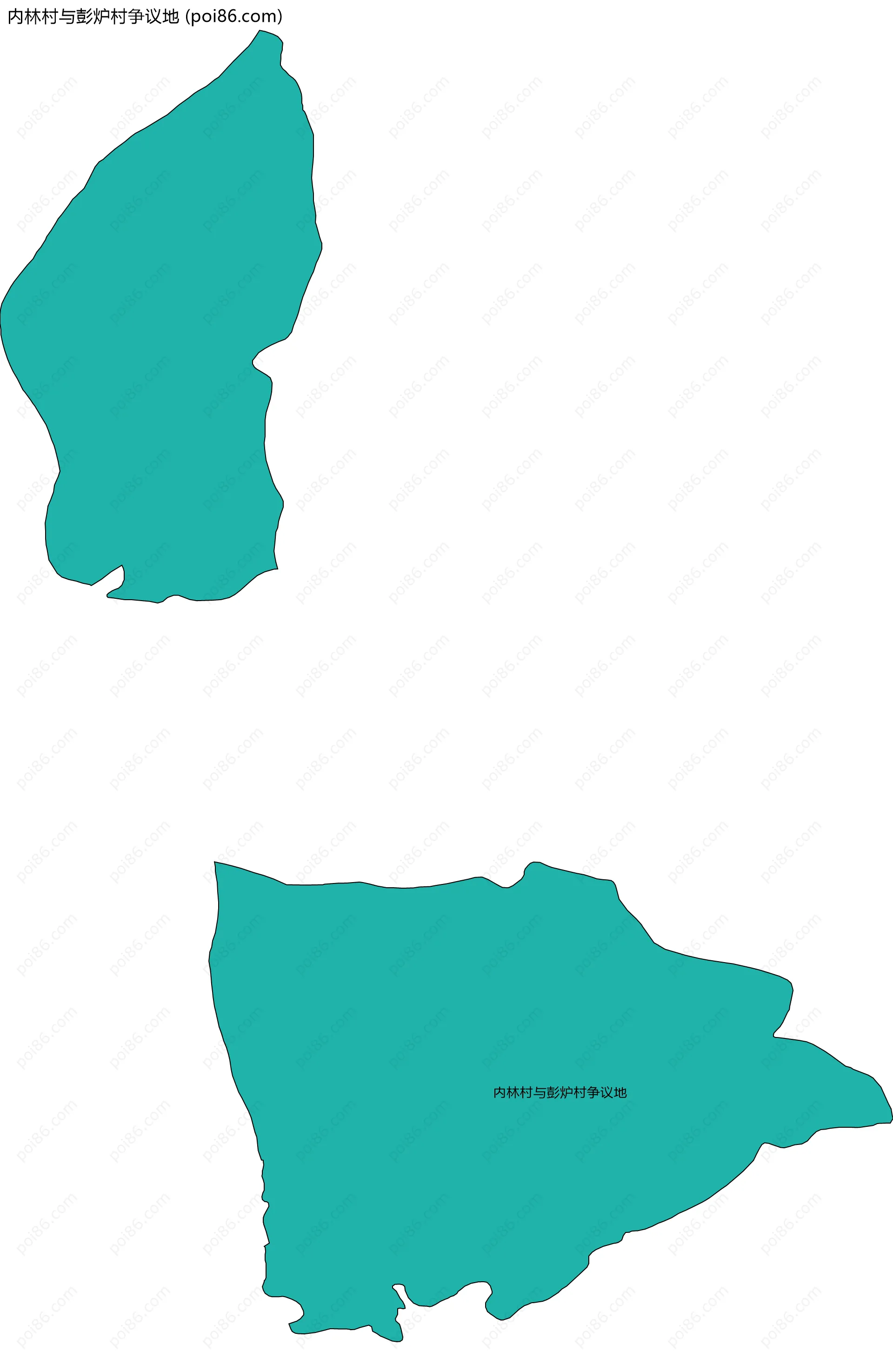内林村与彭炉村争议地边界地图