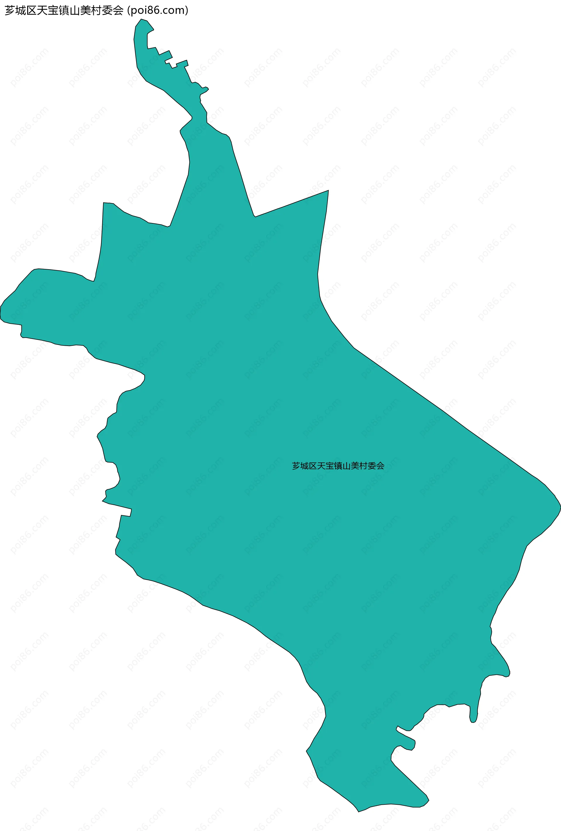 芗城区天宝镇山美村委会边界地图