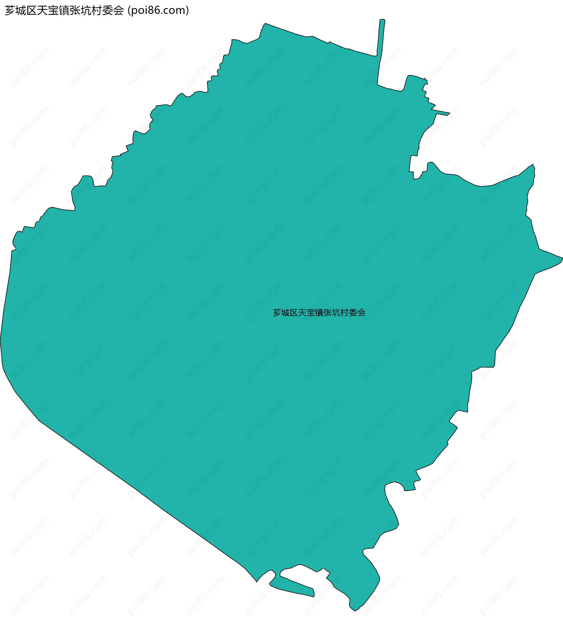 芗城区天宝镇张坑村委会边界地图