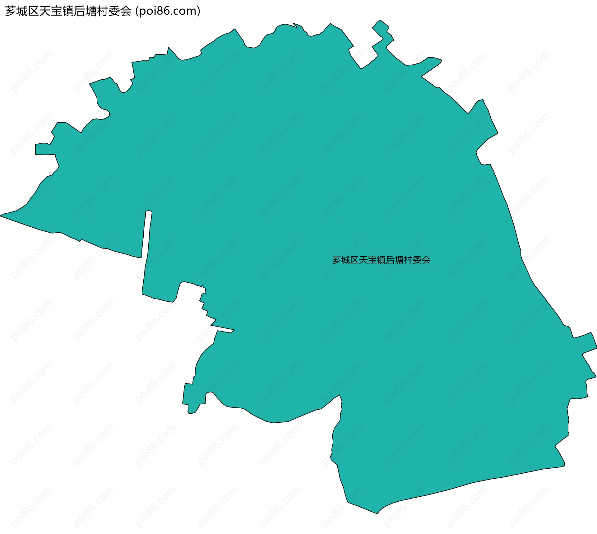 芗城区天宝镇后塘村委会边界地图