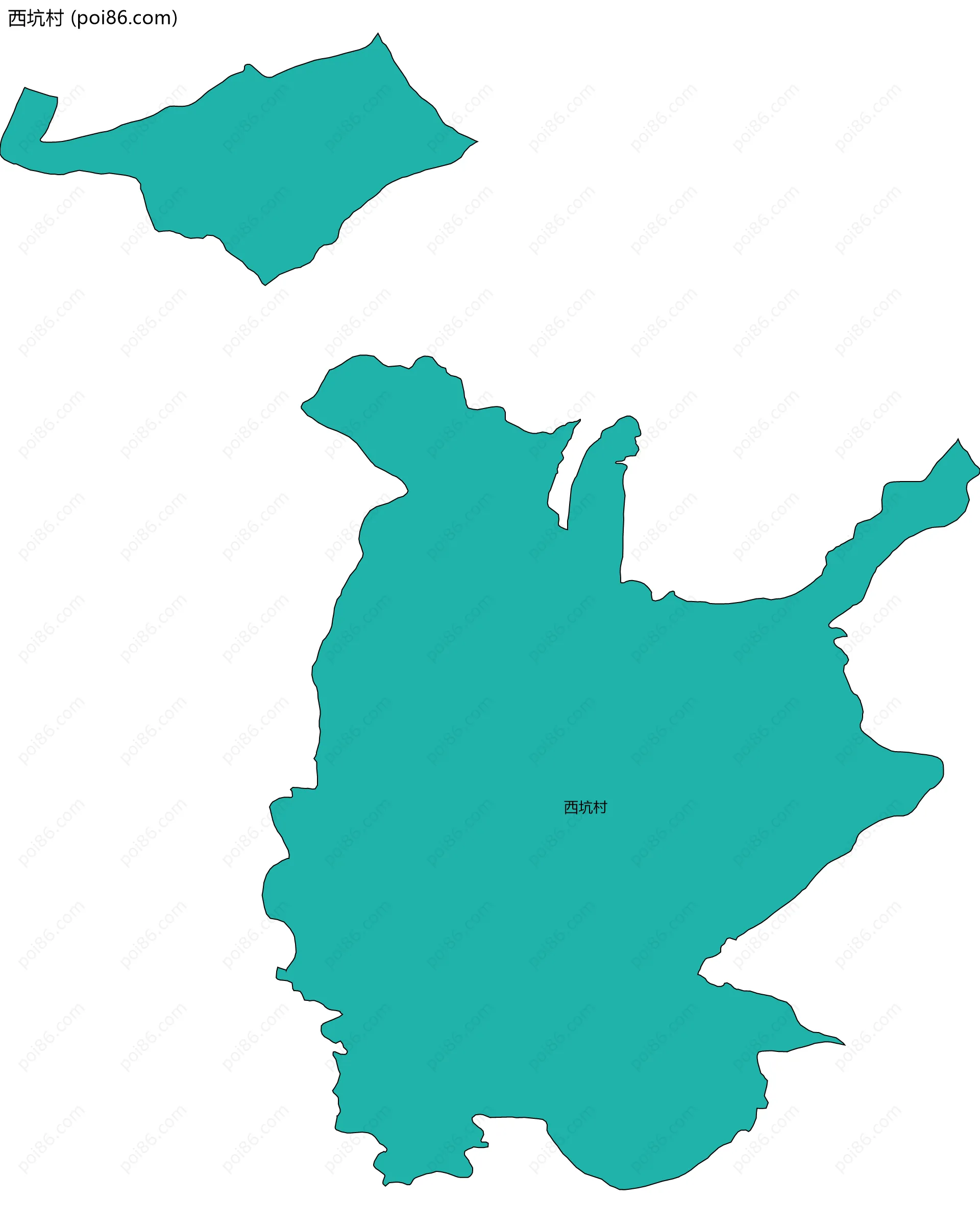 西坑村边界地图