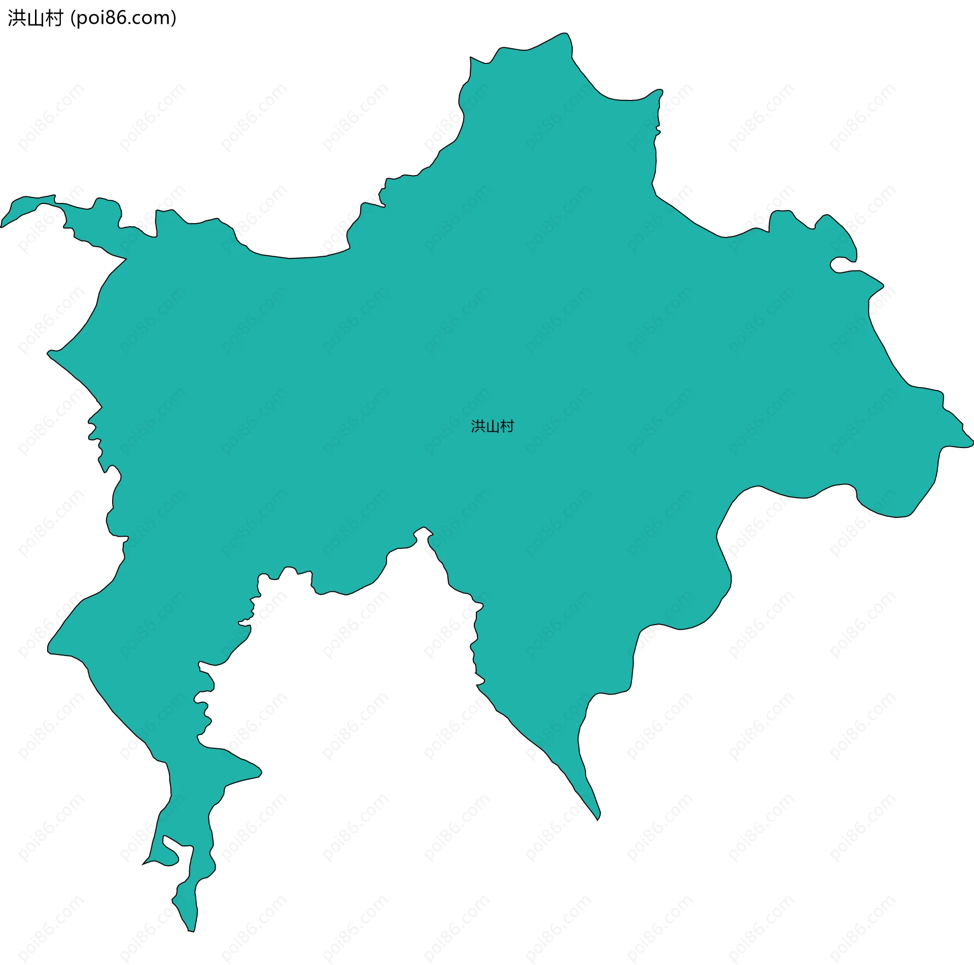 洪山村边界地图