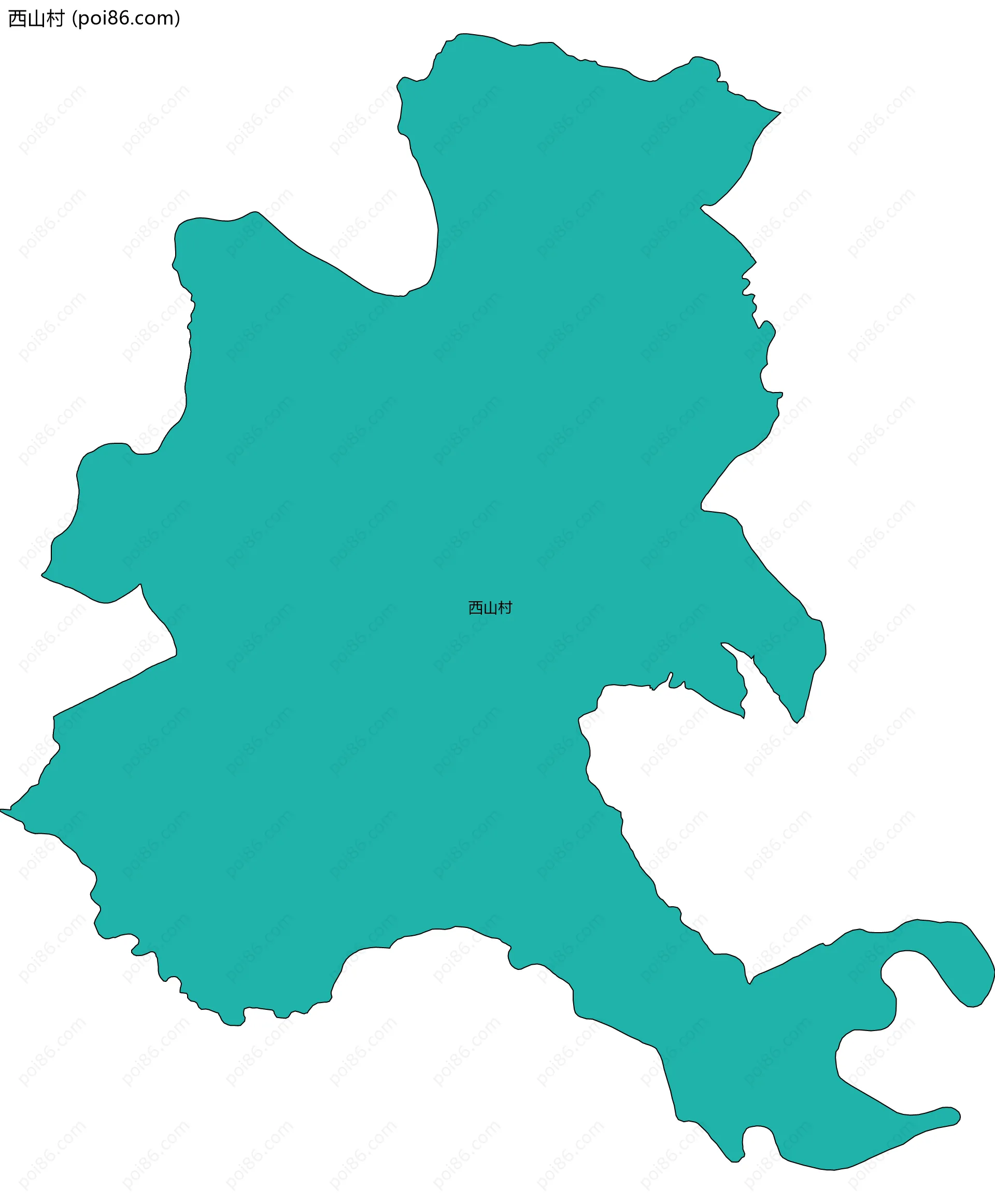 西山村边界地图