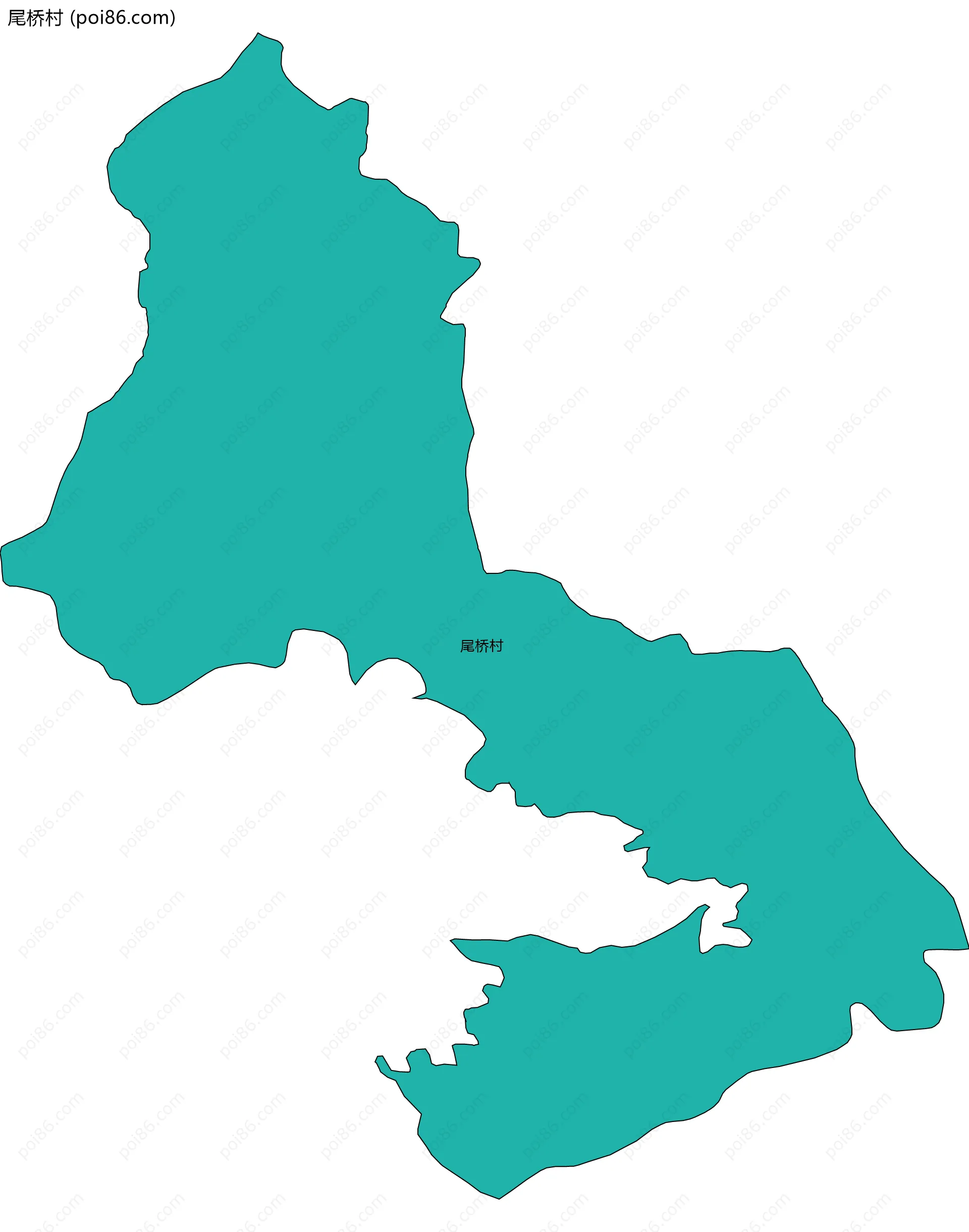 尾桥村边界地图
