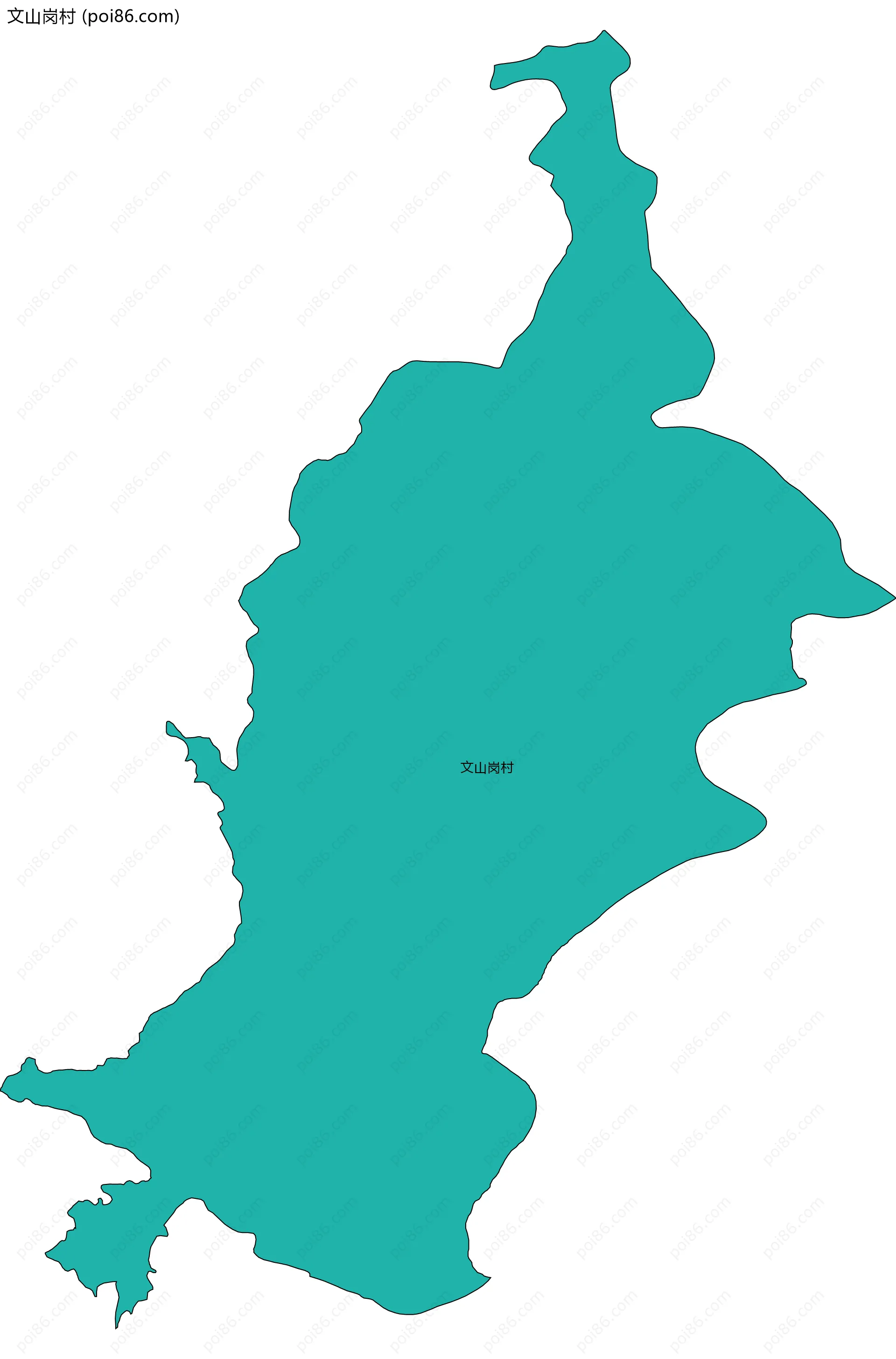 文山岗村边界地图