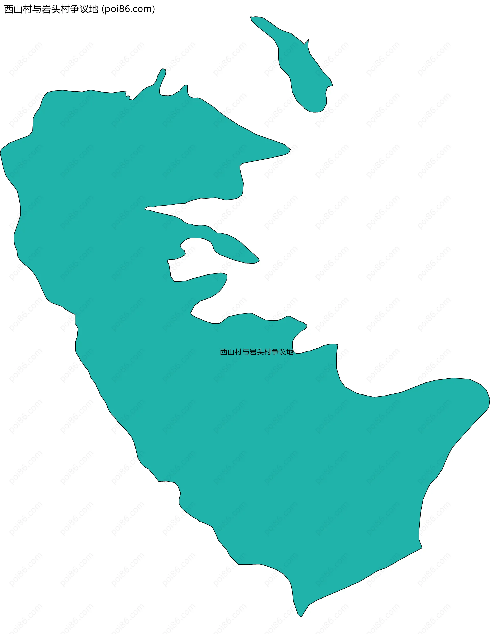 西山村与岩头村争议地边界地图
