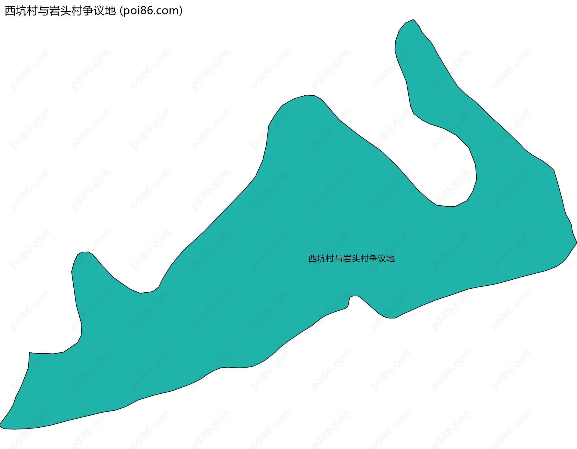 西坑村与岩头村争议地边界地图