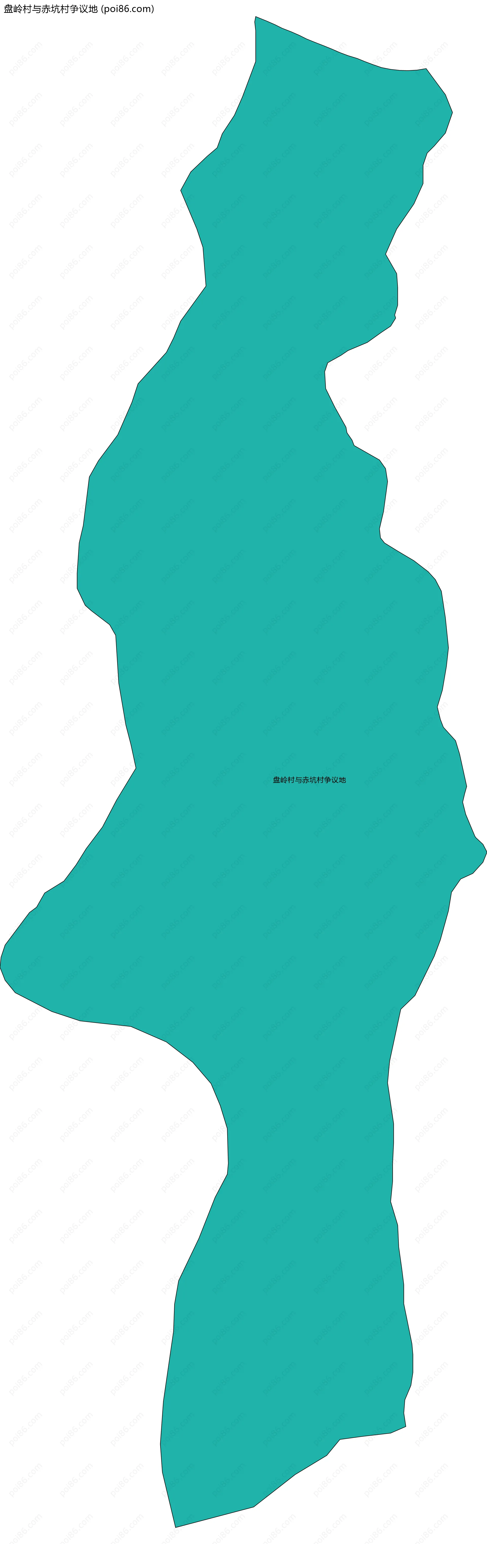 盘岭村与赤坑村争议地边界地图