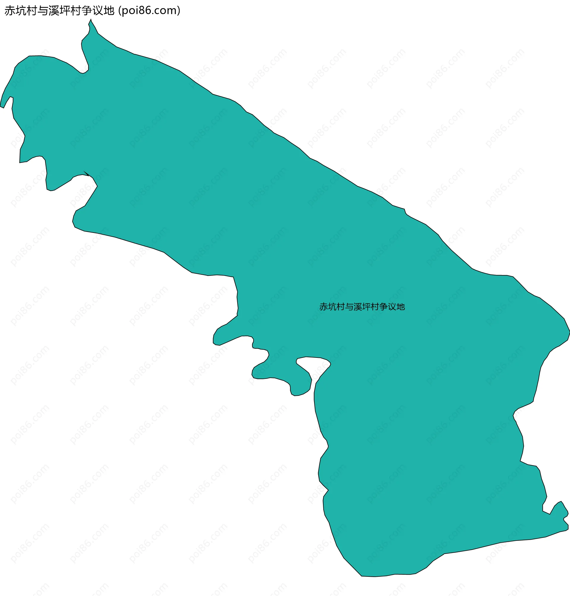 赤坑村与溪坪村争议地边界地图