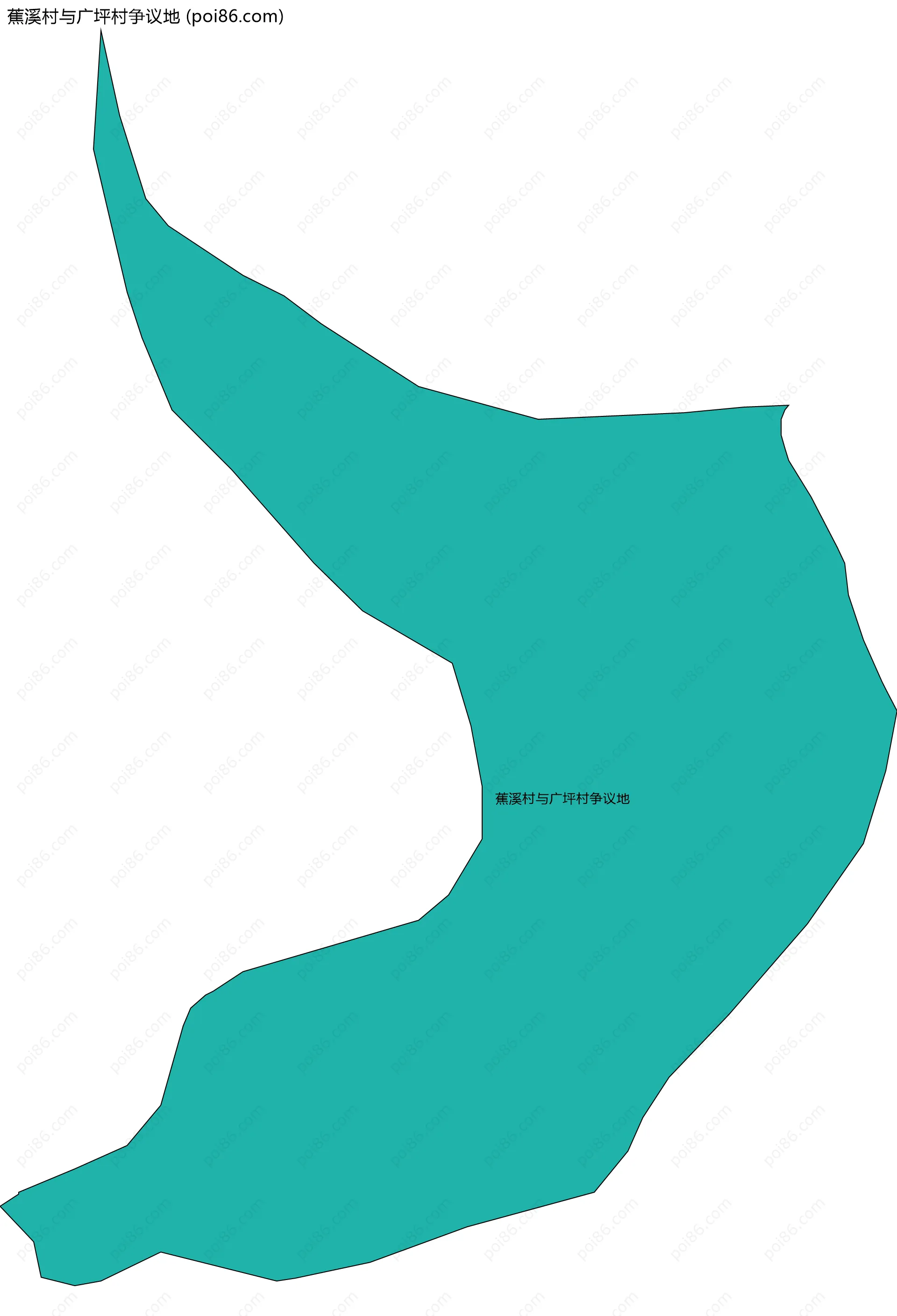 蕉溪村与广坪村争议地边界地图