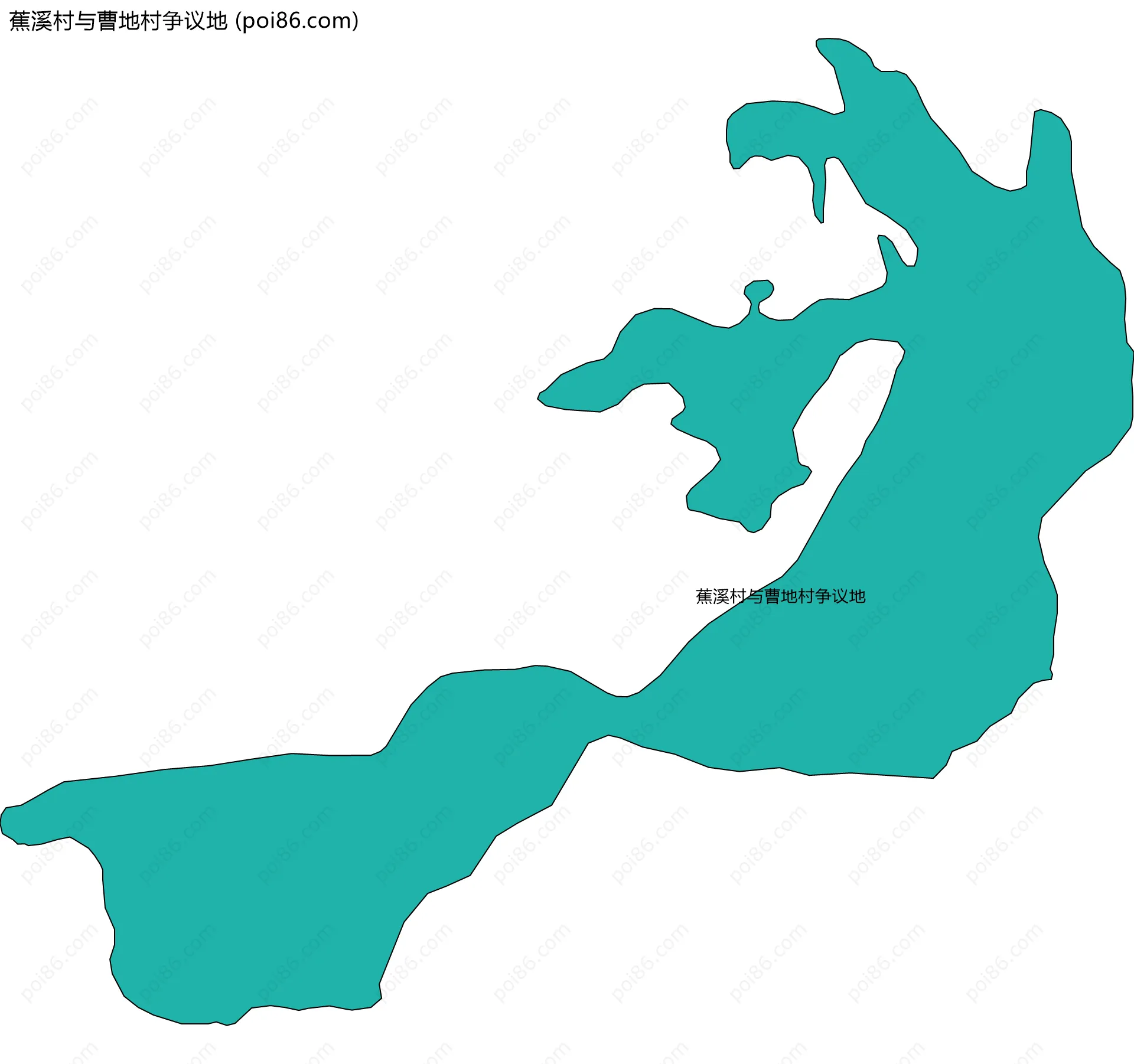 蕉溪村与曹地村争议地边界地图