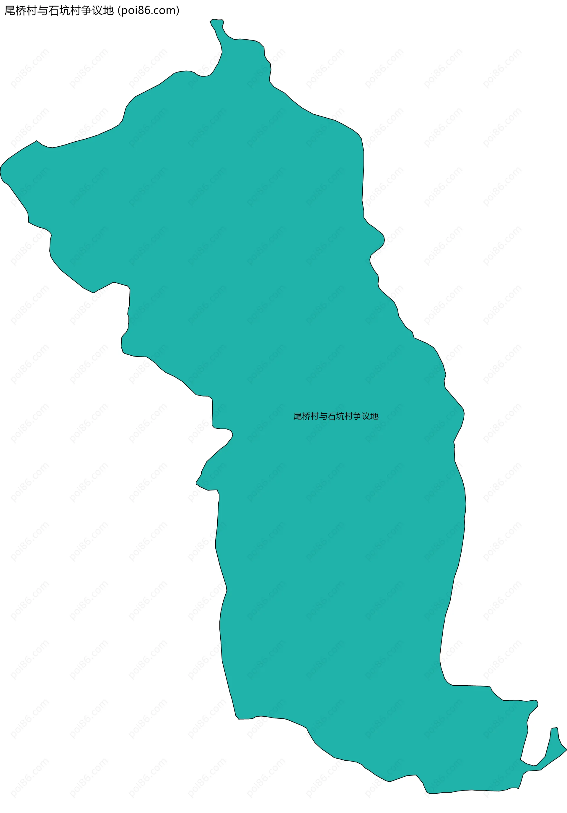 尾桥村与石坑村争议地边界地图