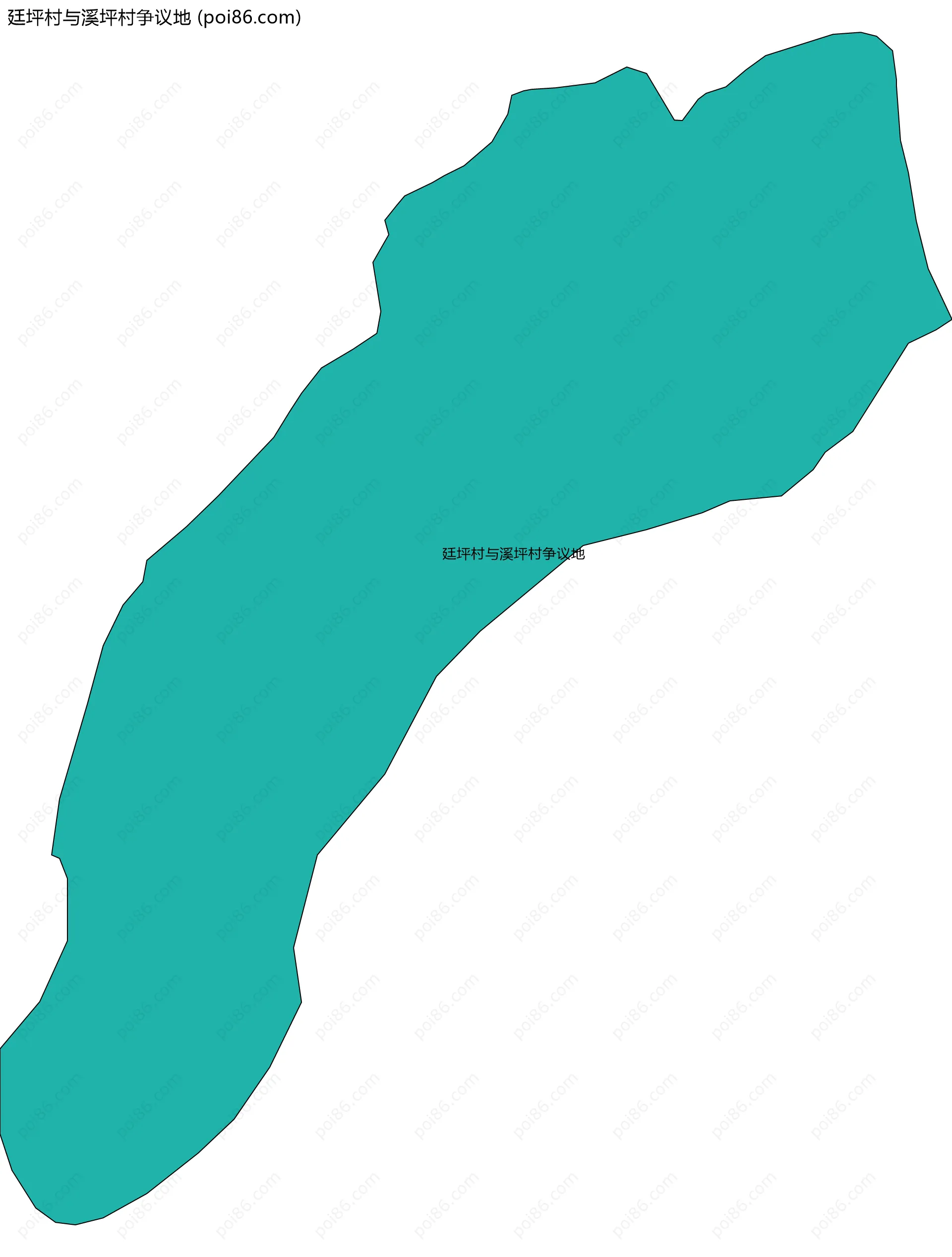 廷坪村与溪坪村争议地边界地图