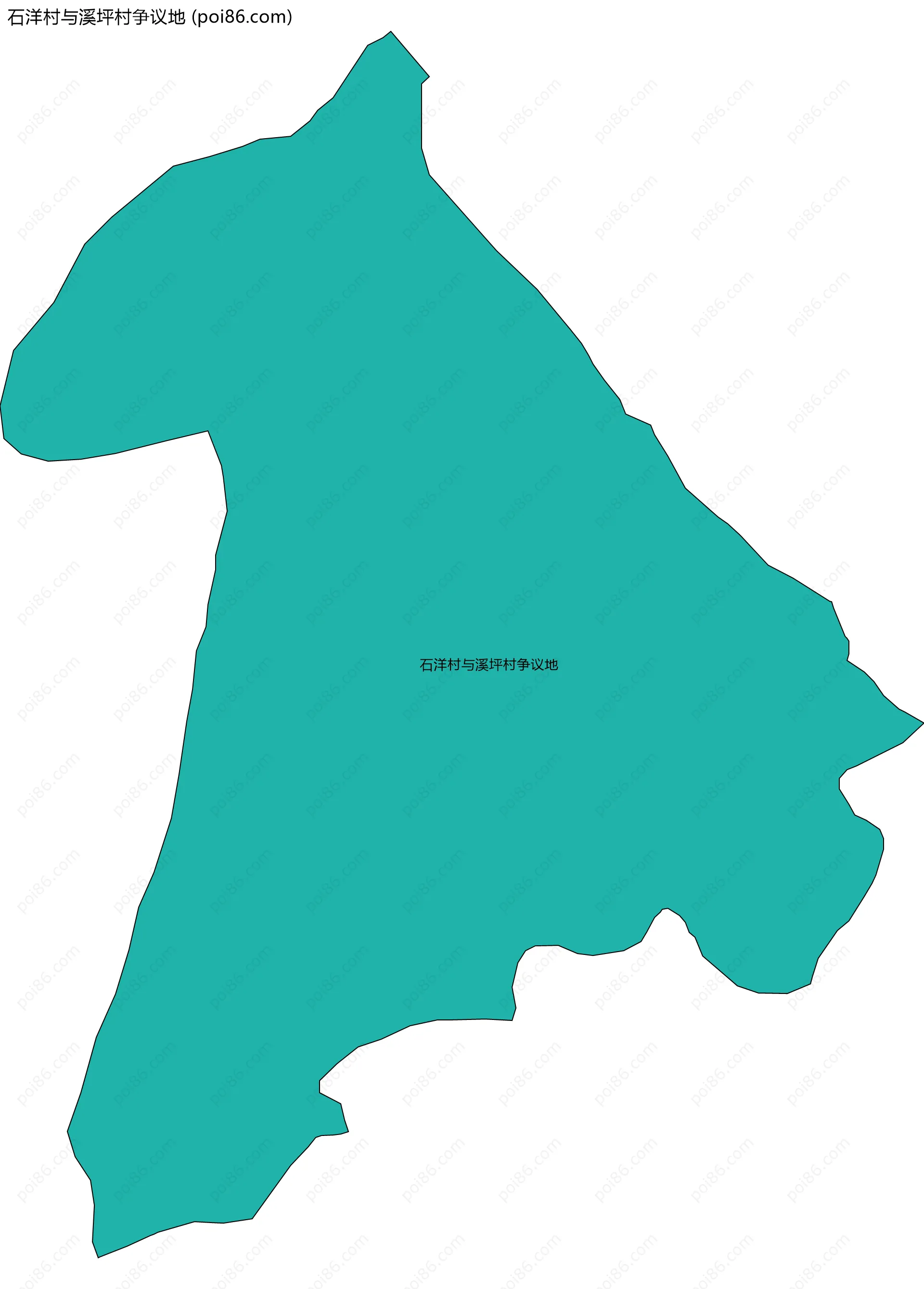 石洋村与溪坪村争议地边界地图