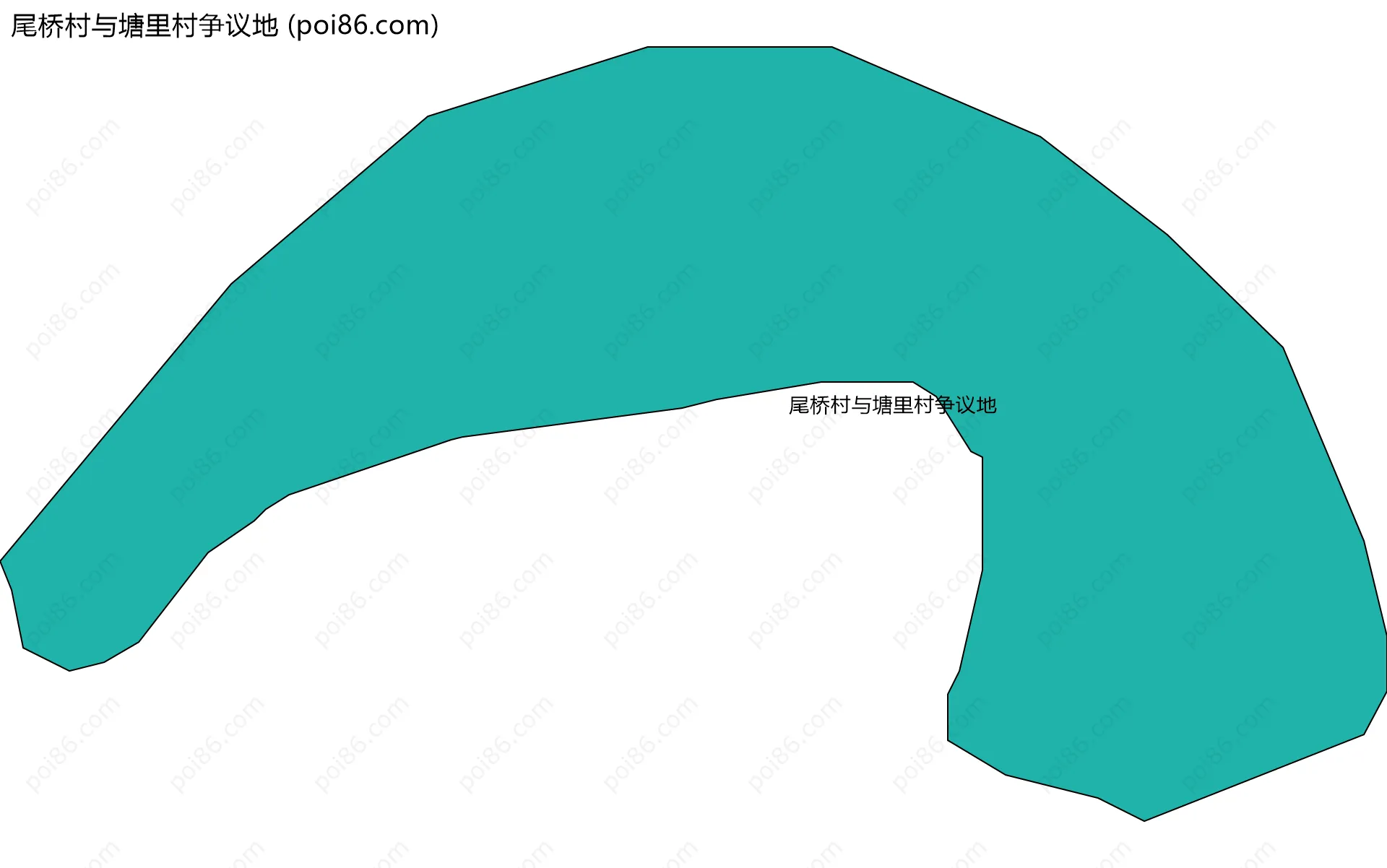 尾桥村与塘里村争议地边界地图