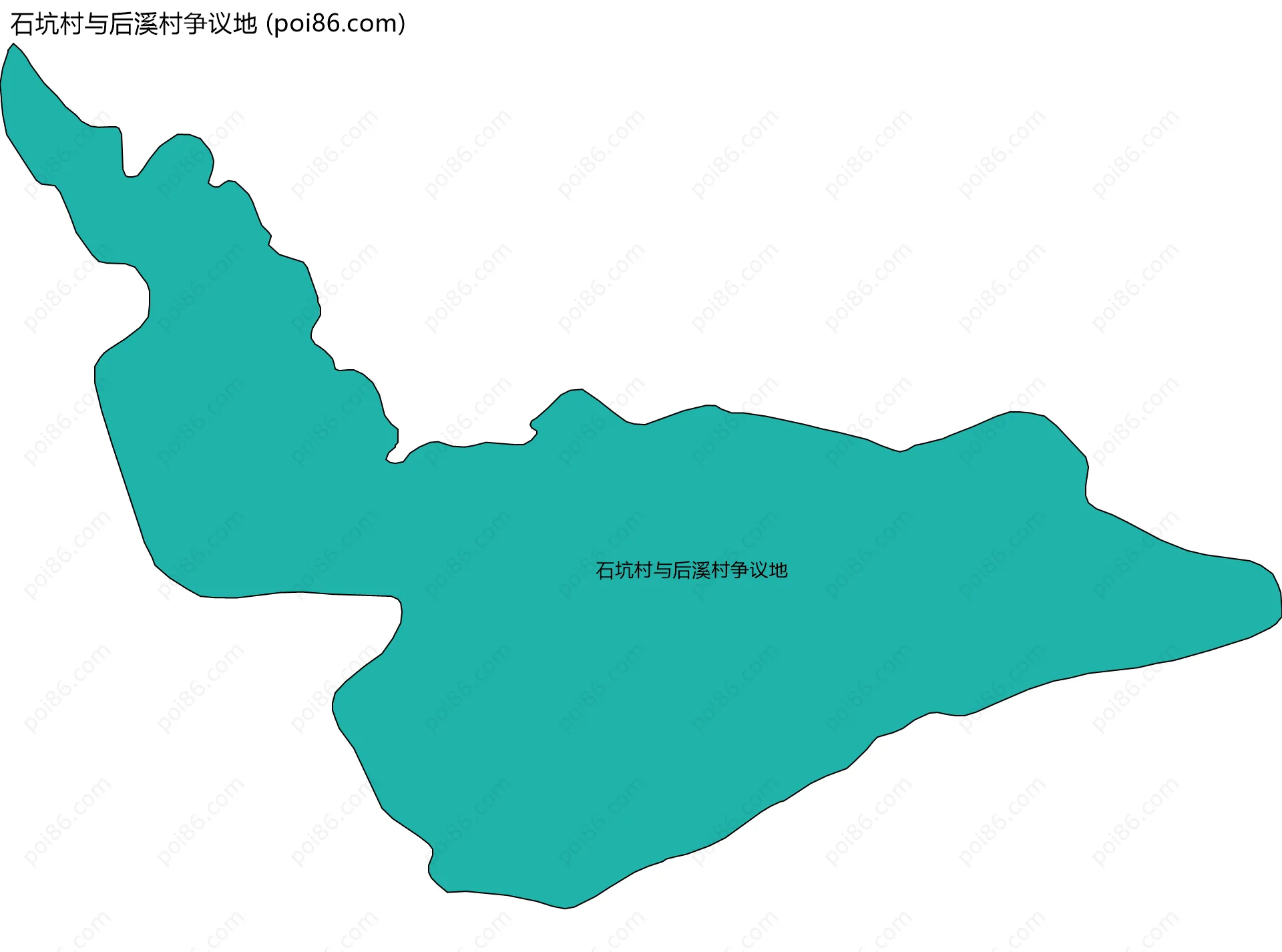 石坑村与后溪村争议地边界地图