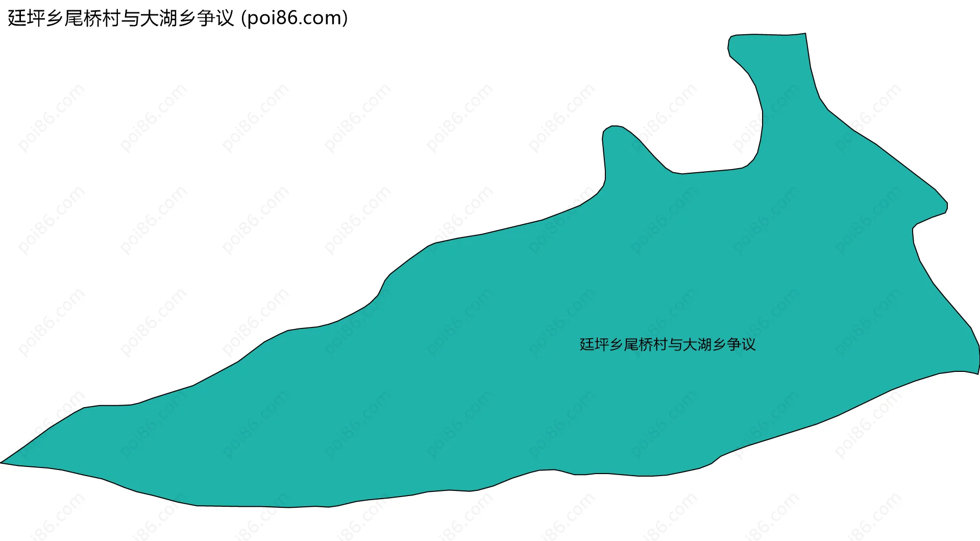 廷坪乡尾桥村与大湖乡争议边界地图