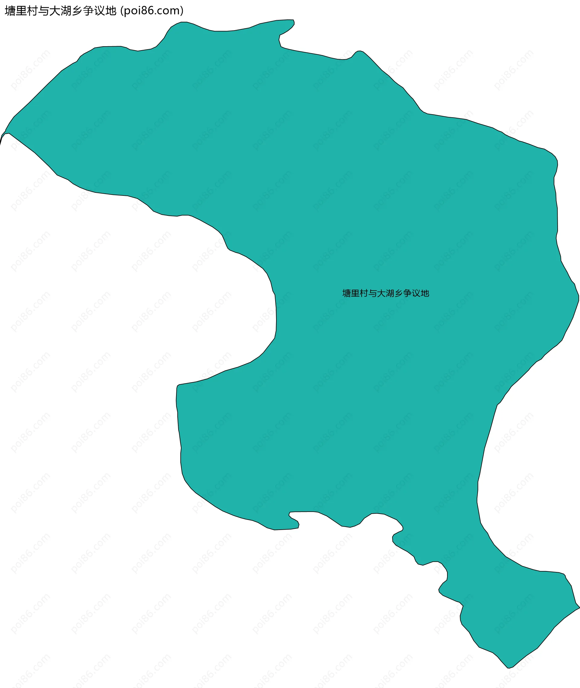 塘里村与大湖乡争议地边界地图