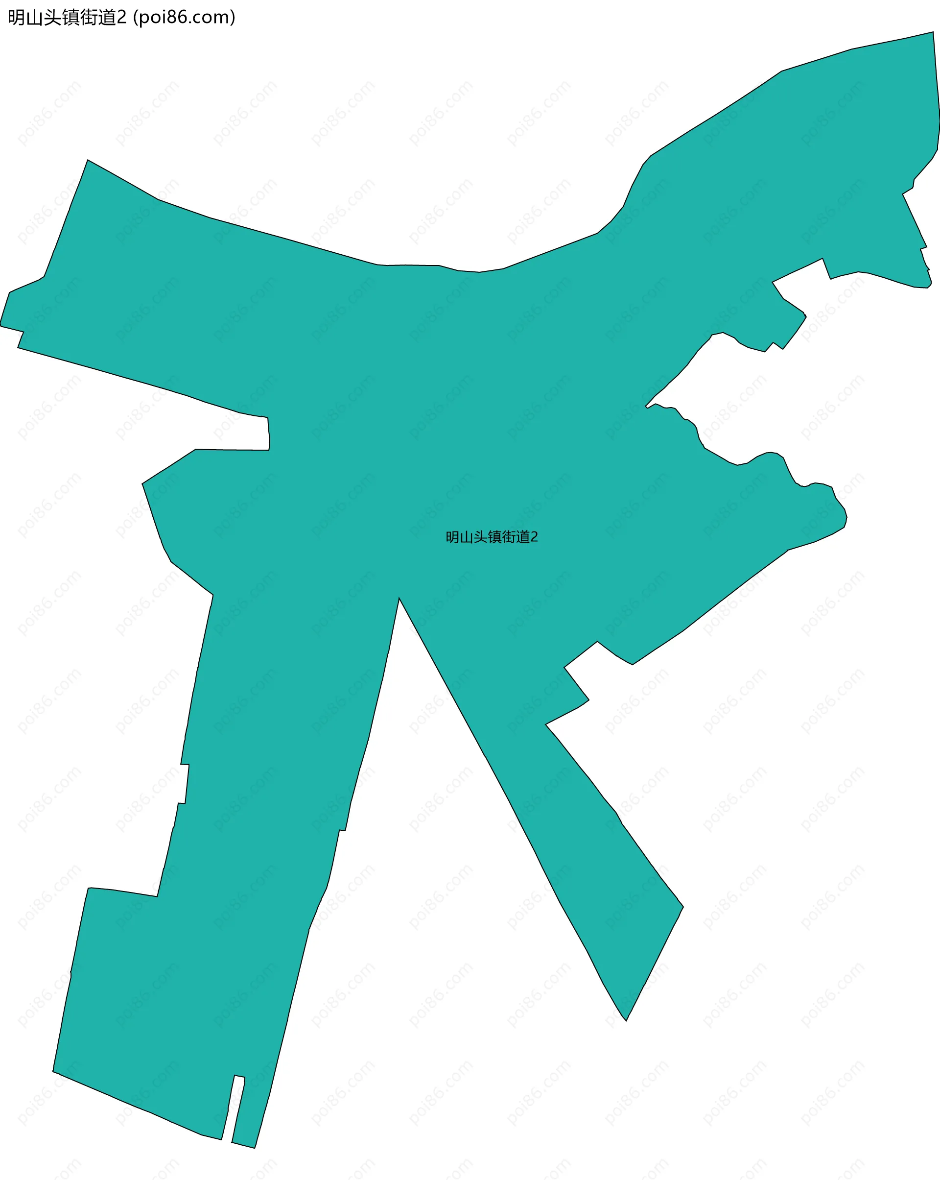 明山头镇街道2边界地图