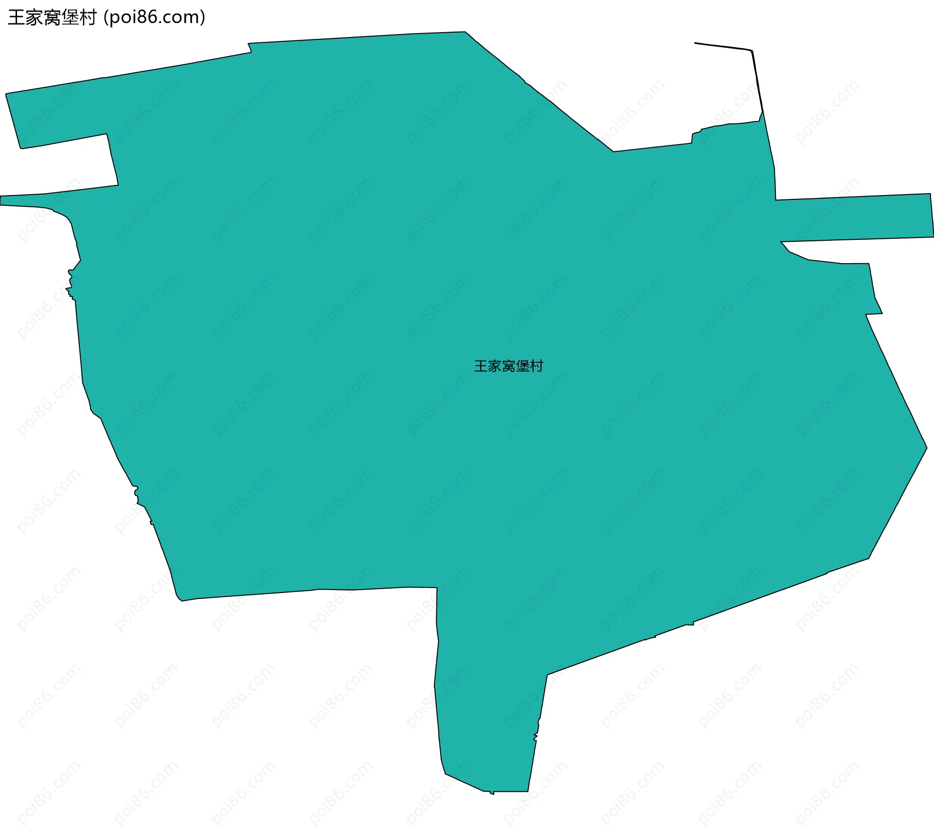 王家窝堡村边界地图