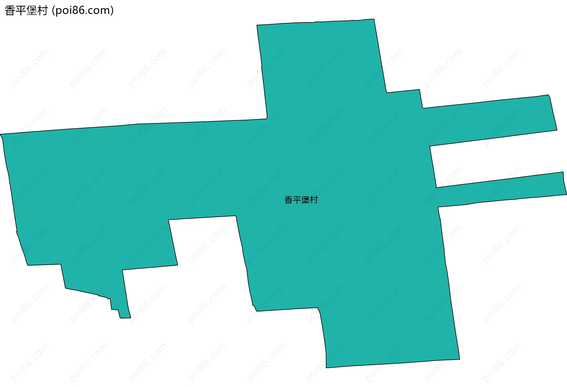 香平堡村边界地图