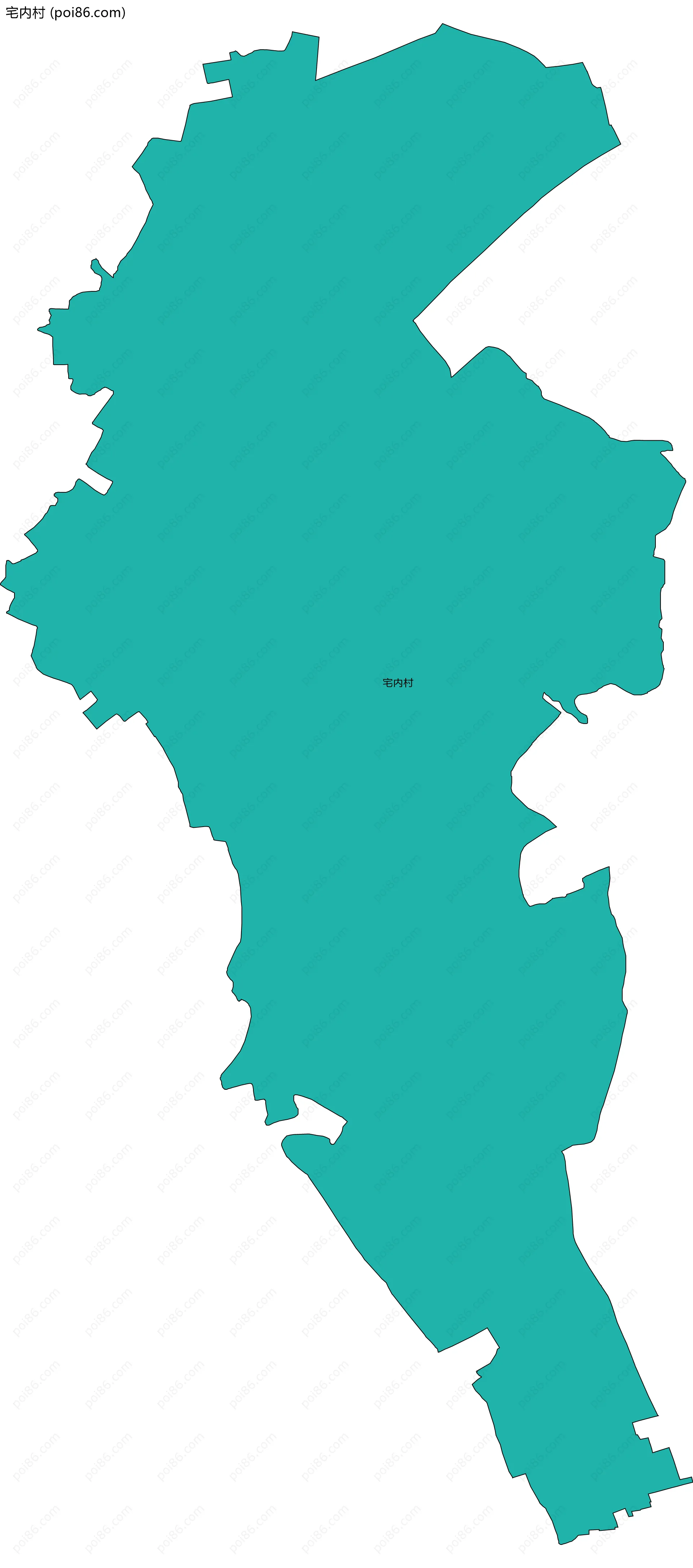 宅内村边界地图