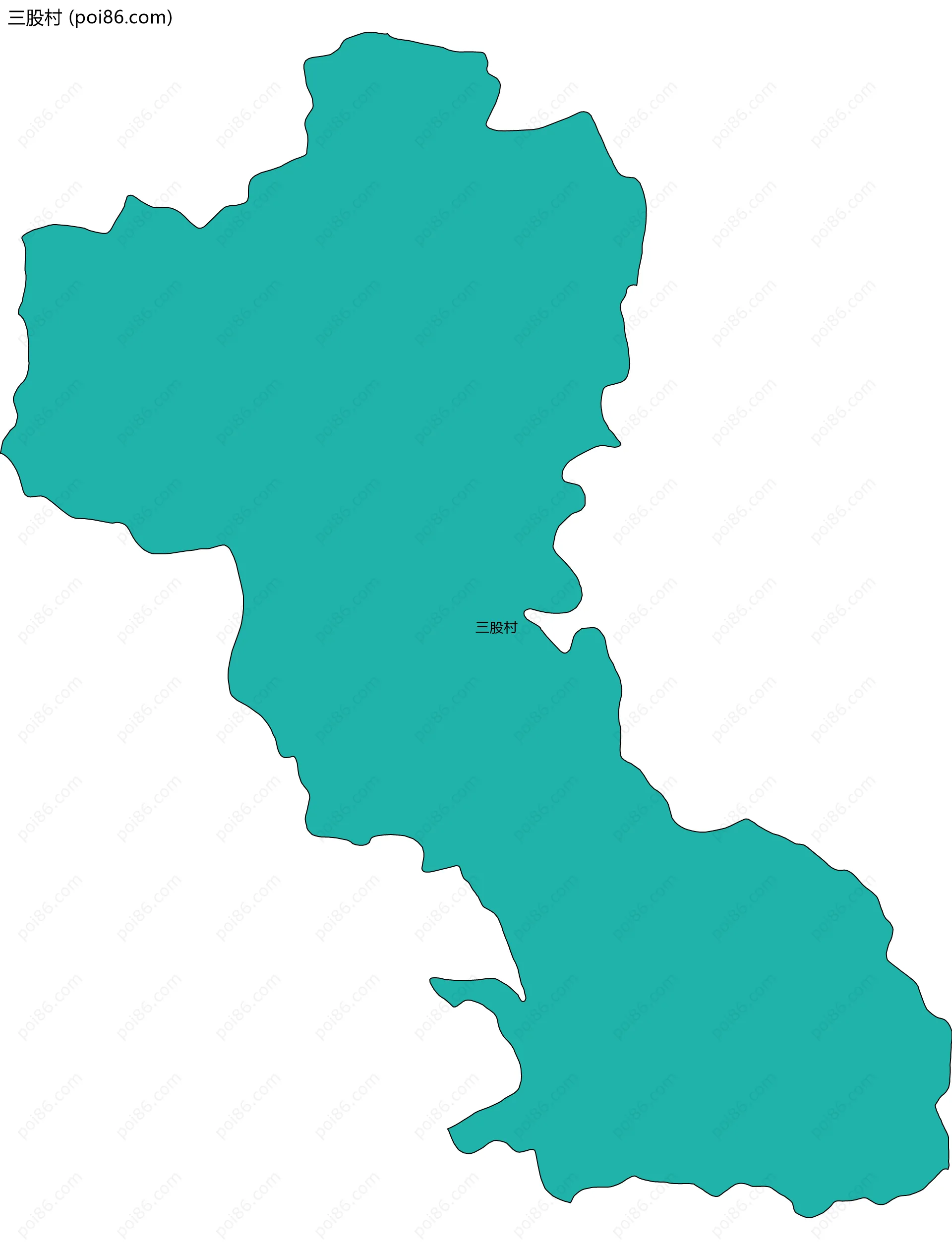 三股村边界地图