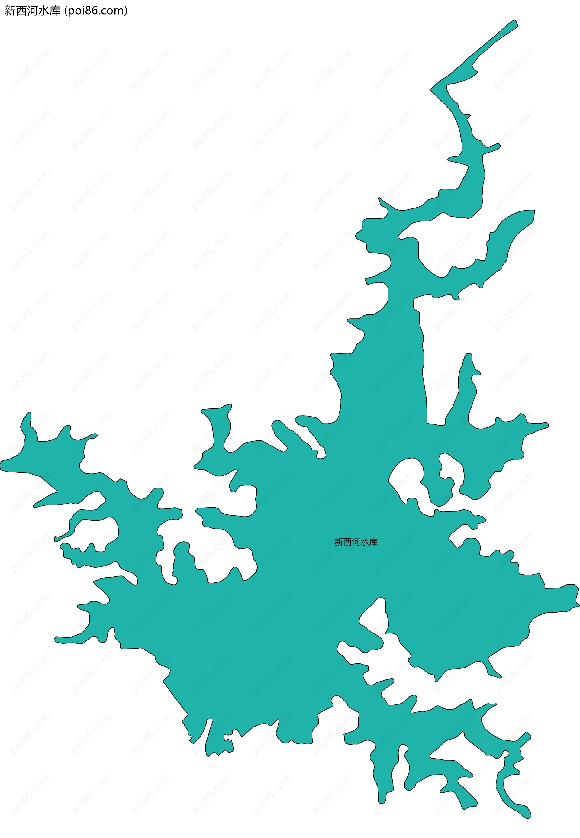 新西河水库边界地图