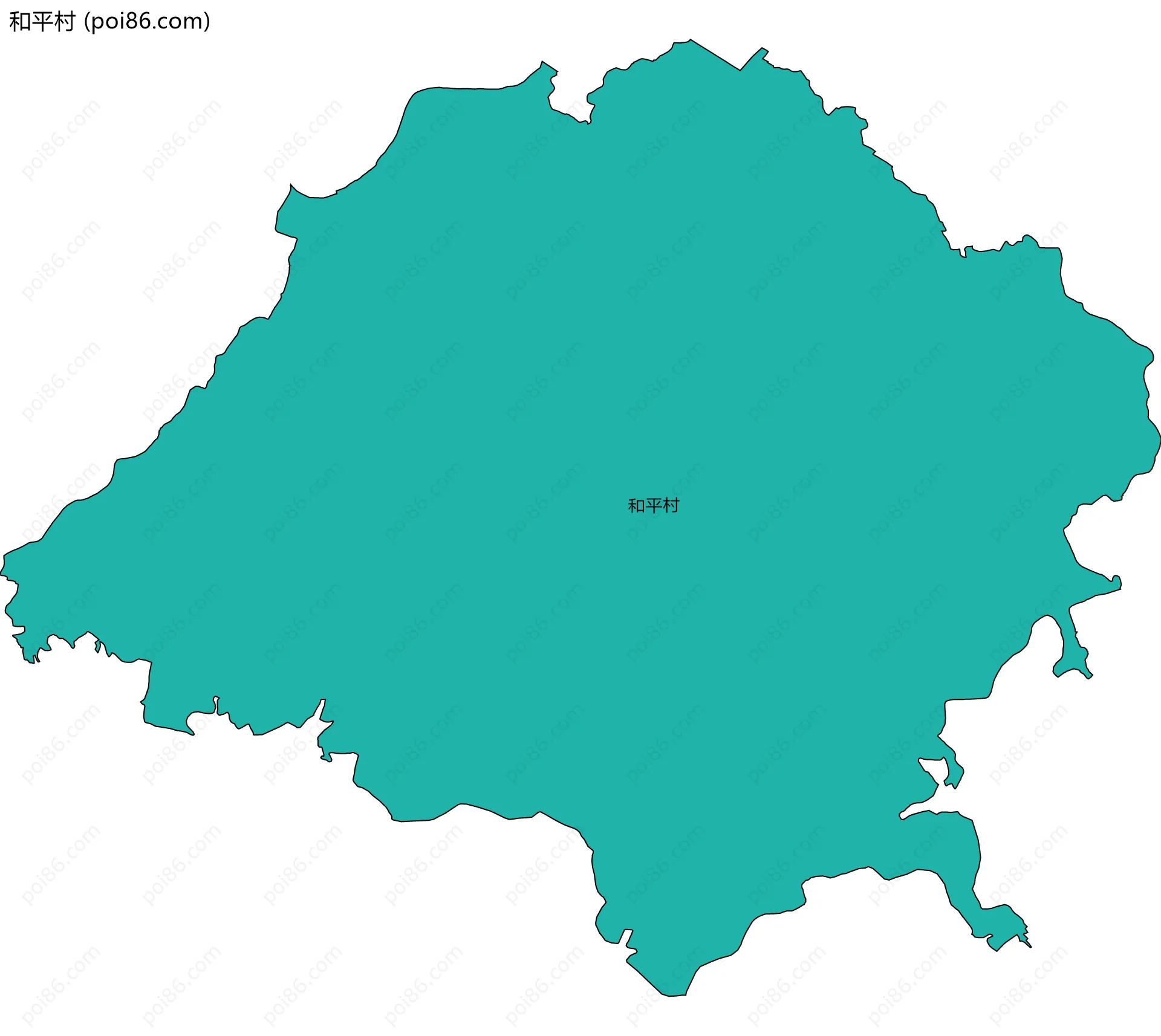 和平村边界地图