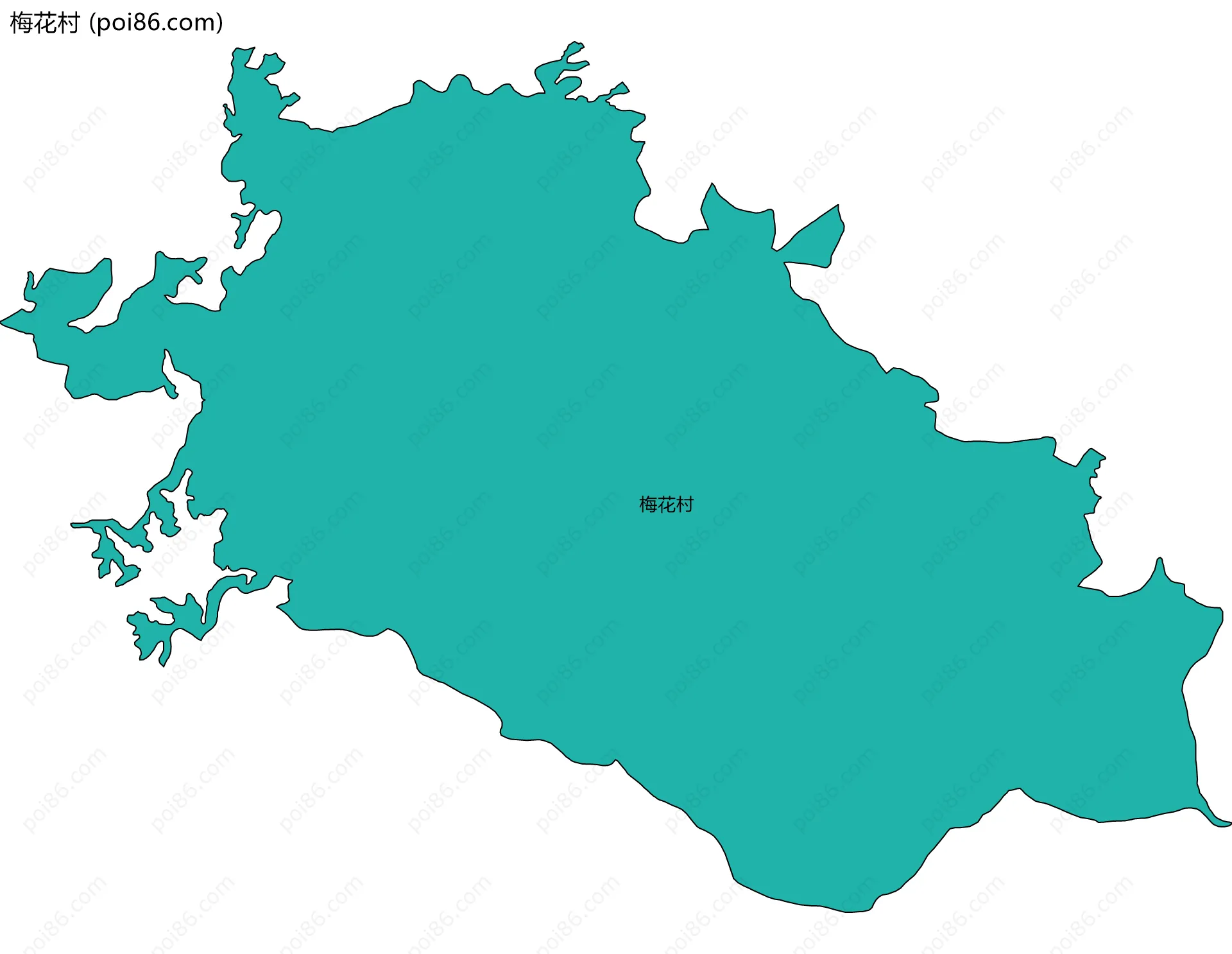 梅花村边界地图