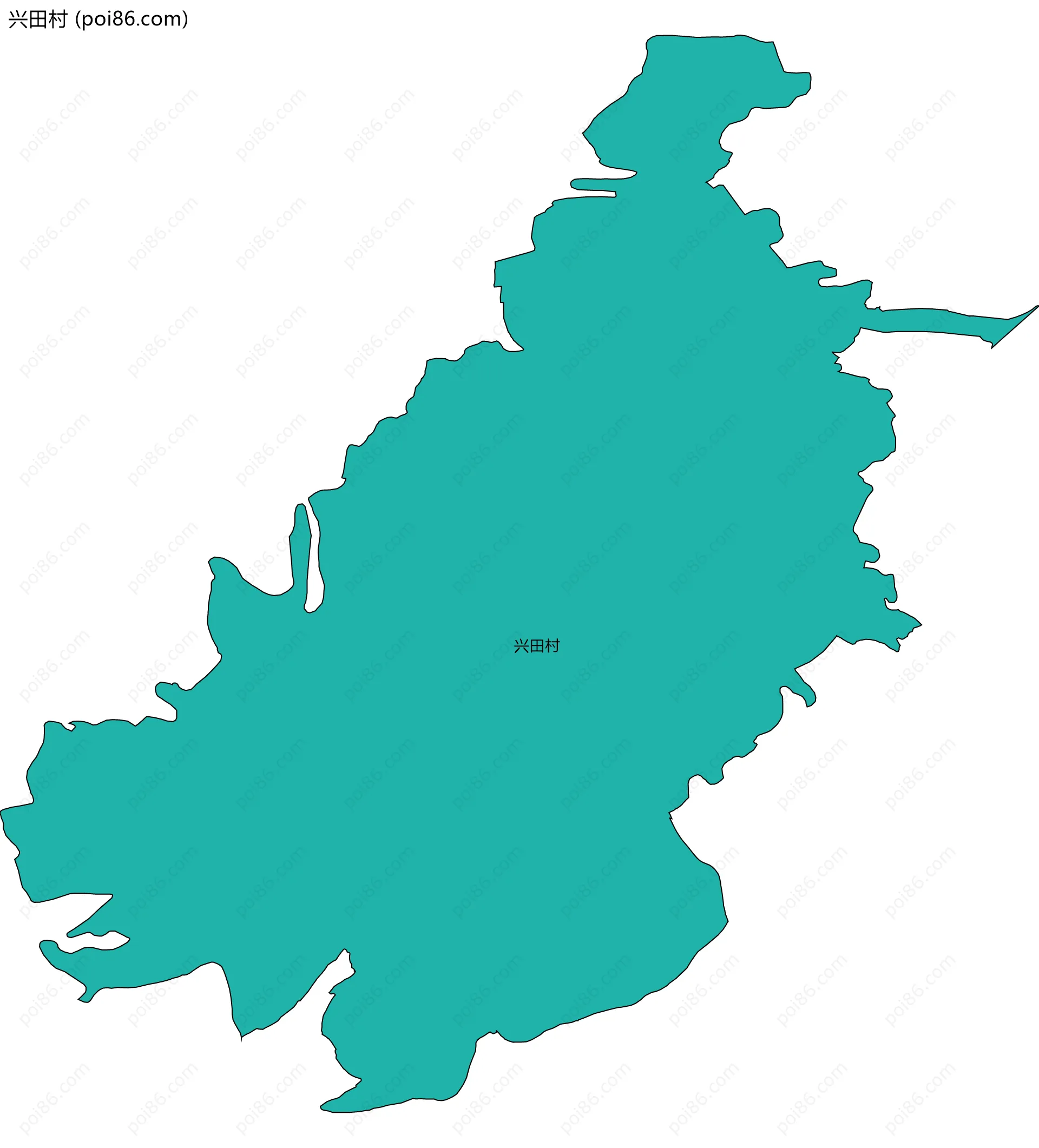 兴田村边界地图