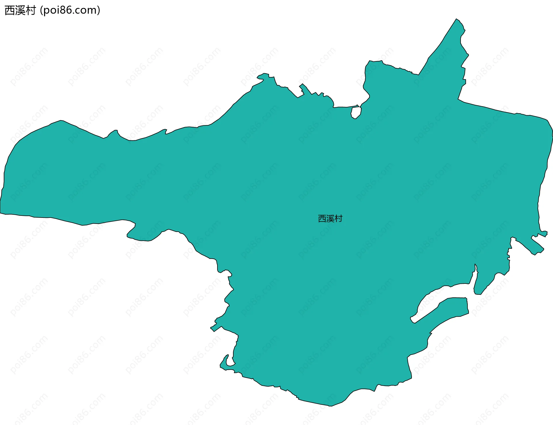 西溪村边界地图