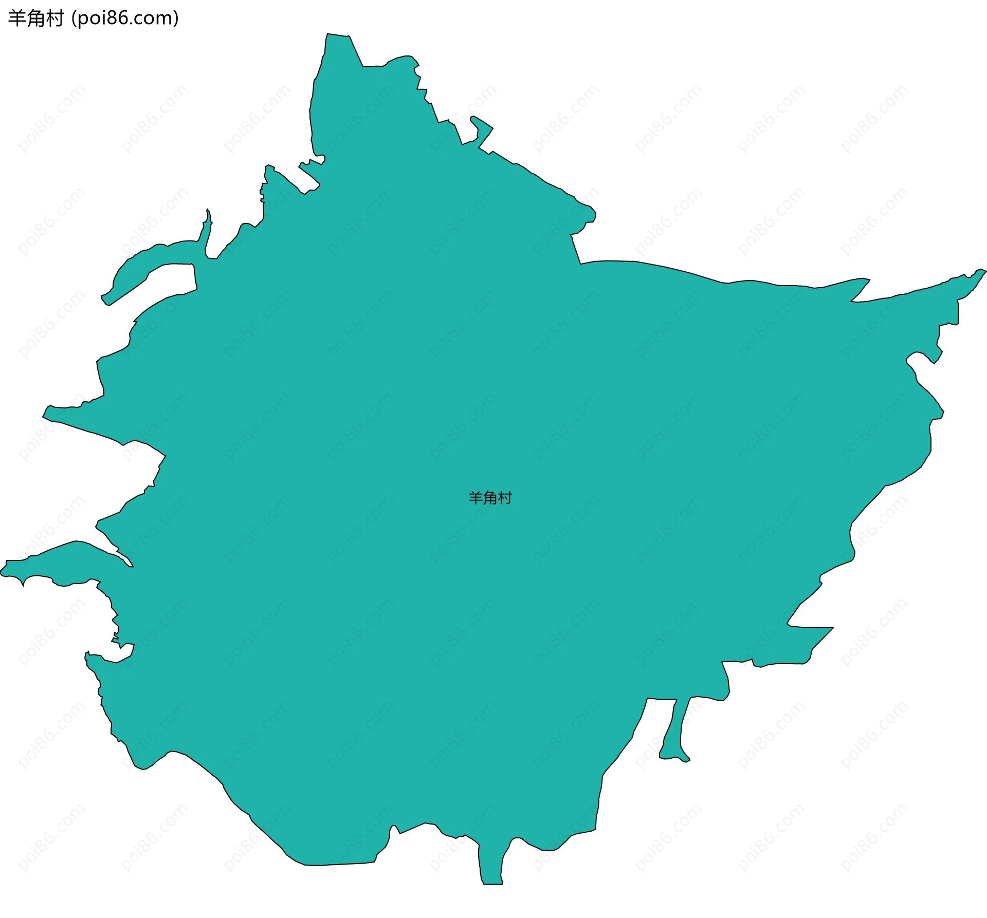 羊角村边界地图