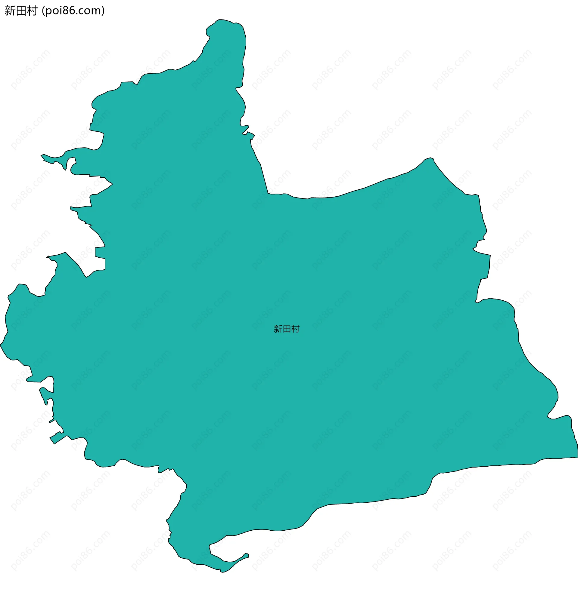 新田村边界地图