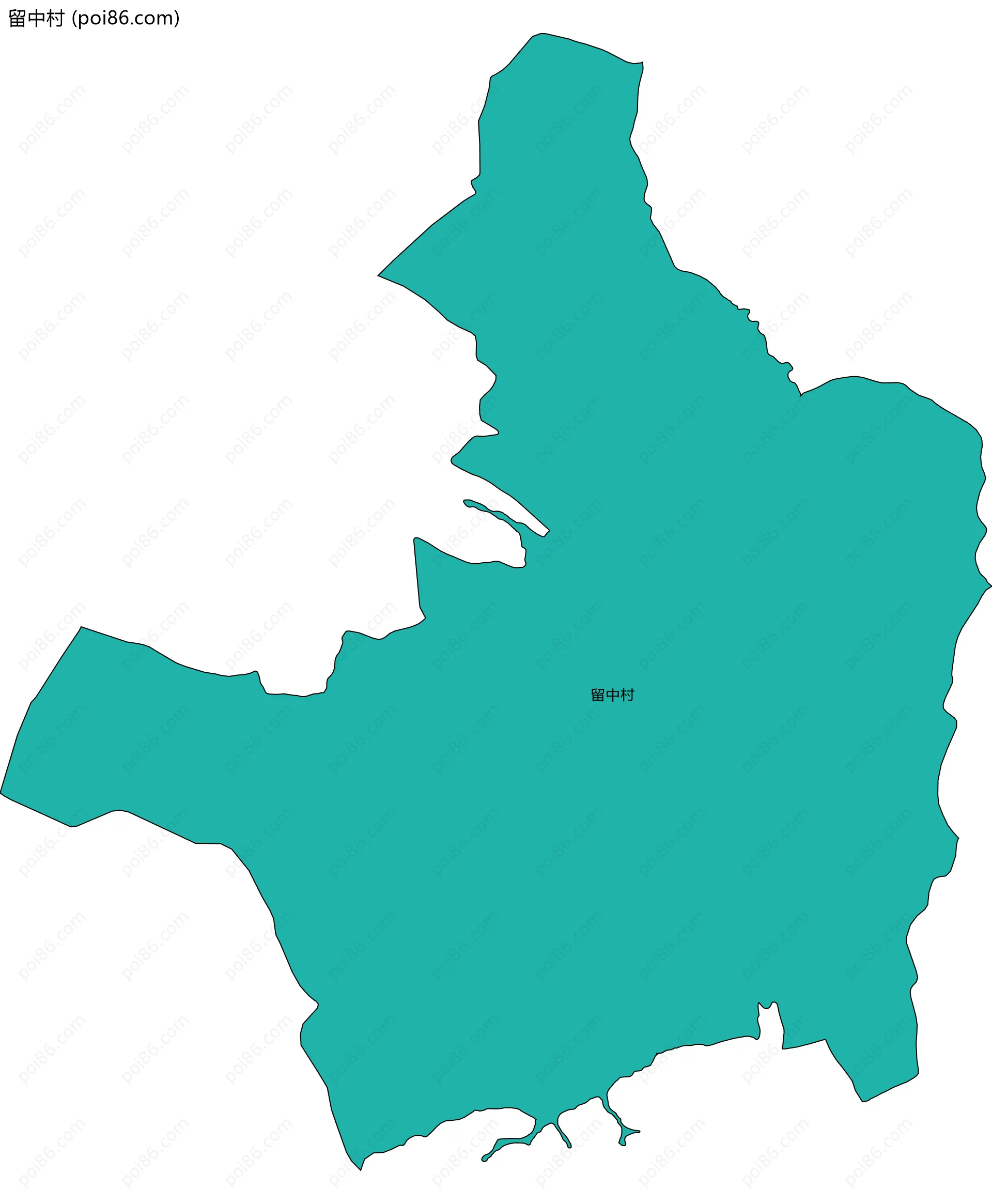 留中村边界地图