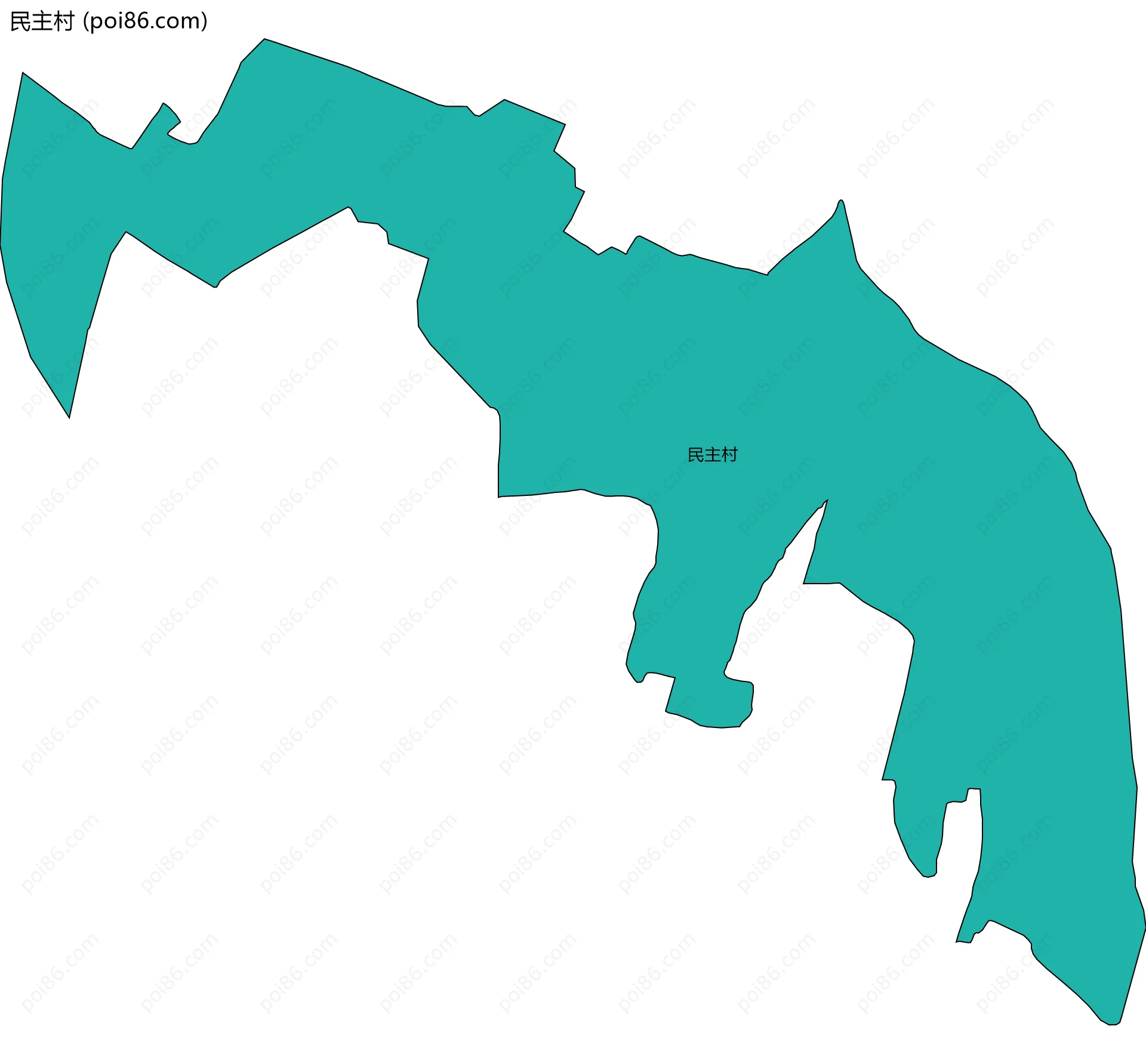民主村边界地图